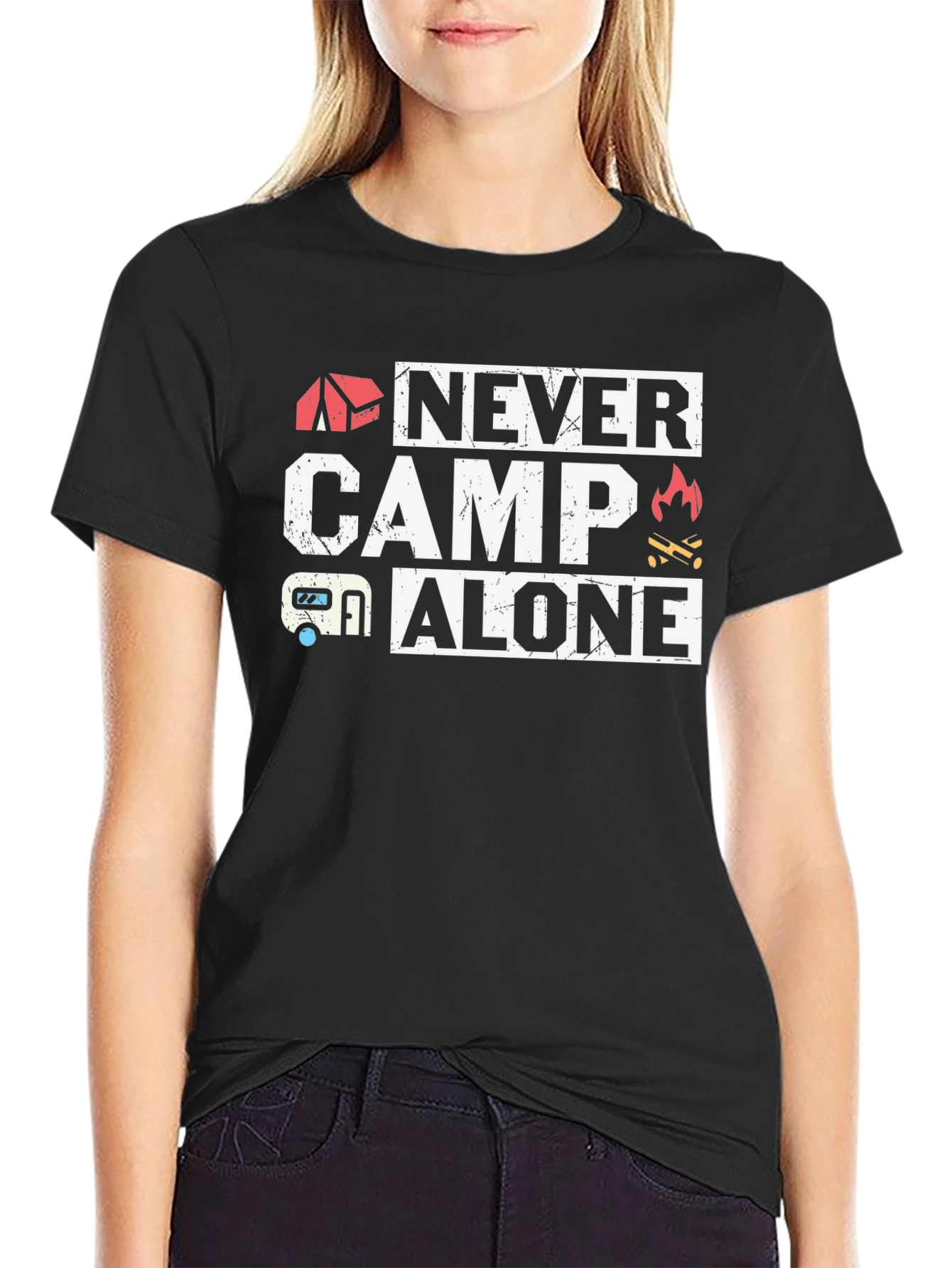 Never Camp Alone Graphic T-Shirt