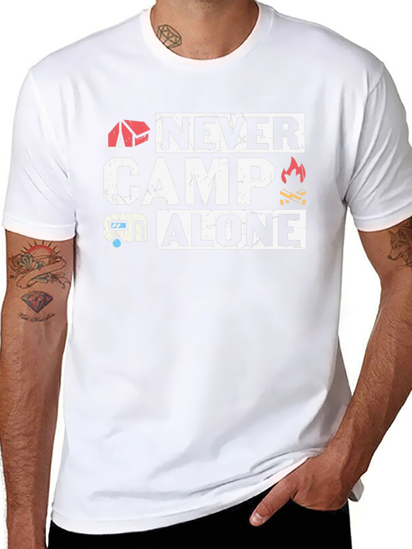 Never Camp Alone Graphic T-Shirt