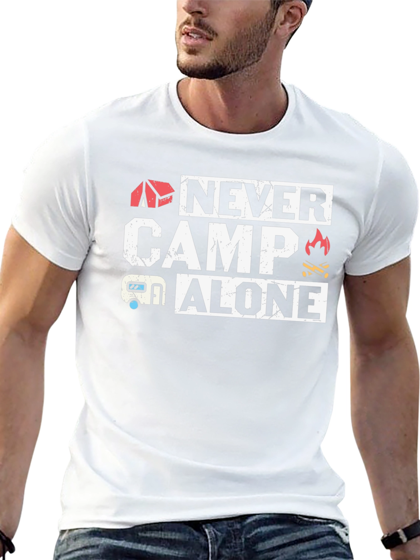 Never Camp Alone Graphic T-Shirt