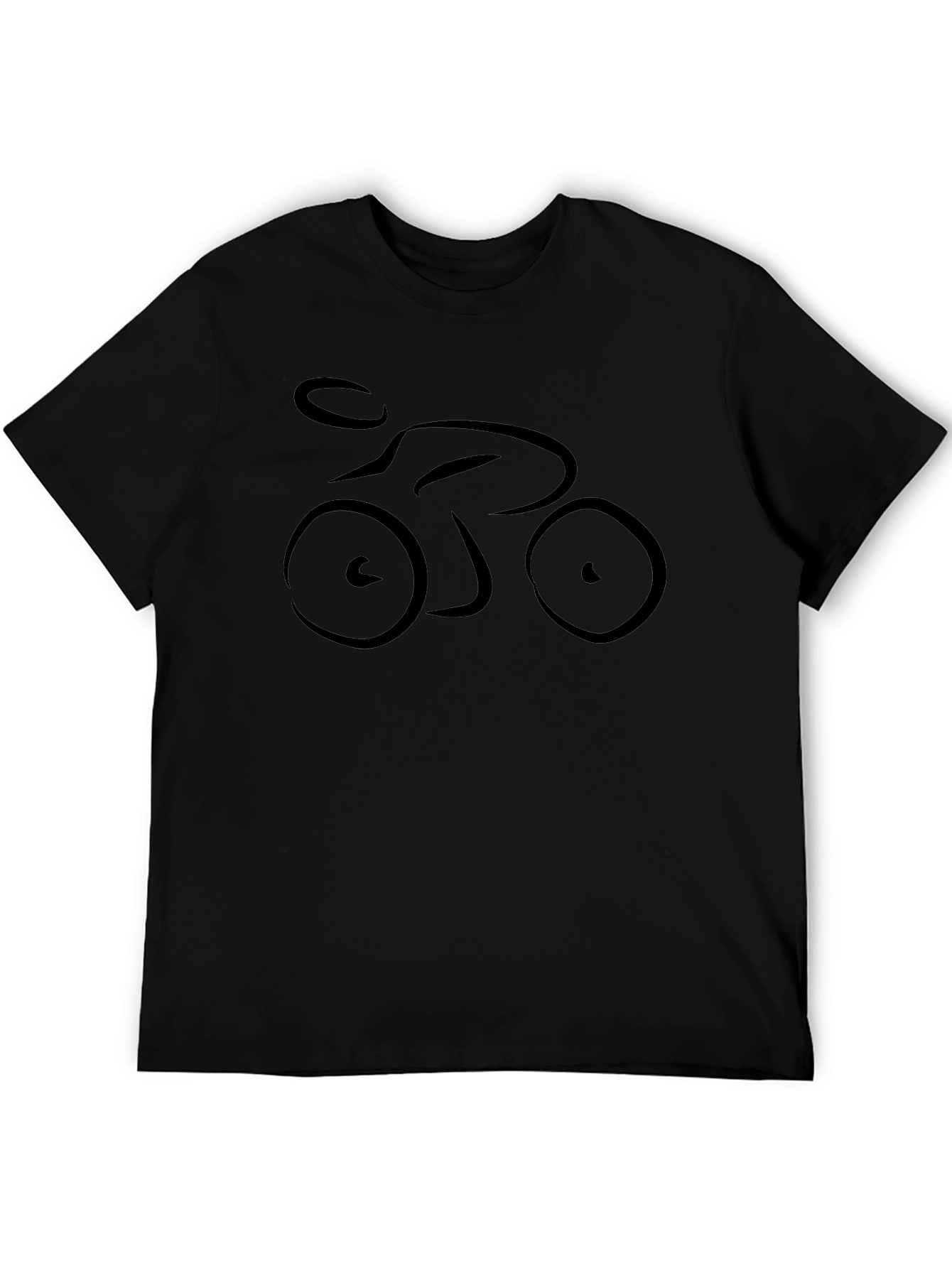 Stylish Black Bicycle Graphic Tee - Casual Comfort