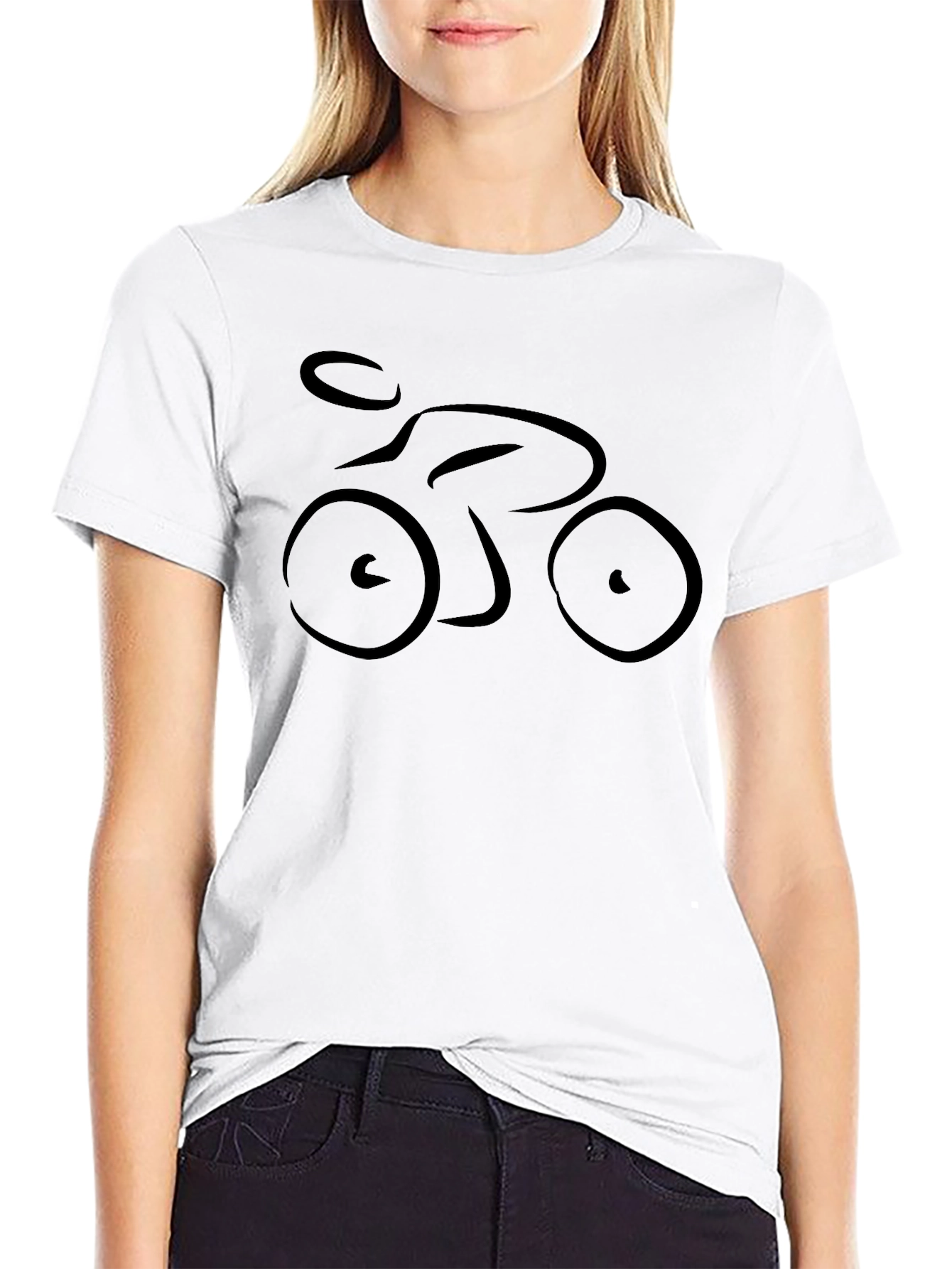 Stylish Black Bicycle Graphic Tee - Casual Comfort