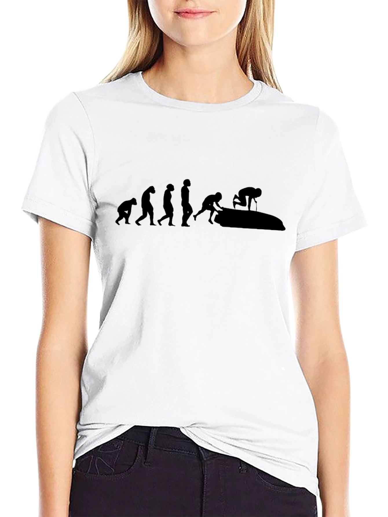 Evolution of Jetskiing Black T-Shirt