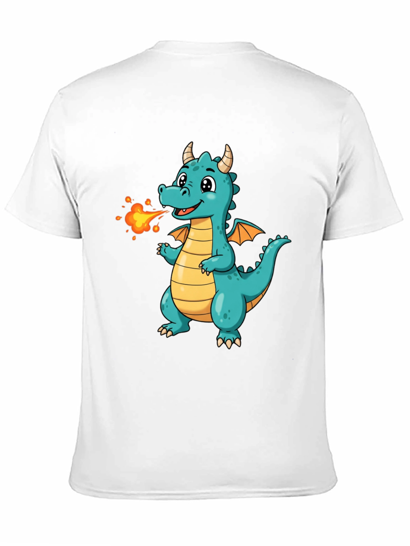 Cute Fire Dragon Graphic Tee - Kids Fun Shirt