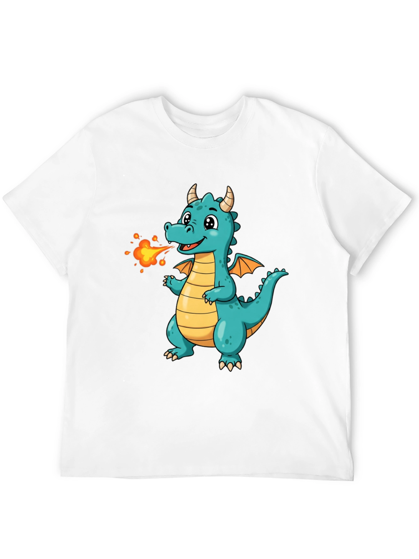 Cute Fire Dragon Graphic Tee - Kids Fun Shirt