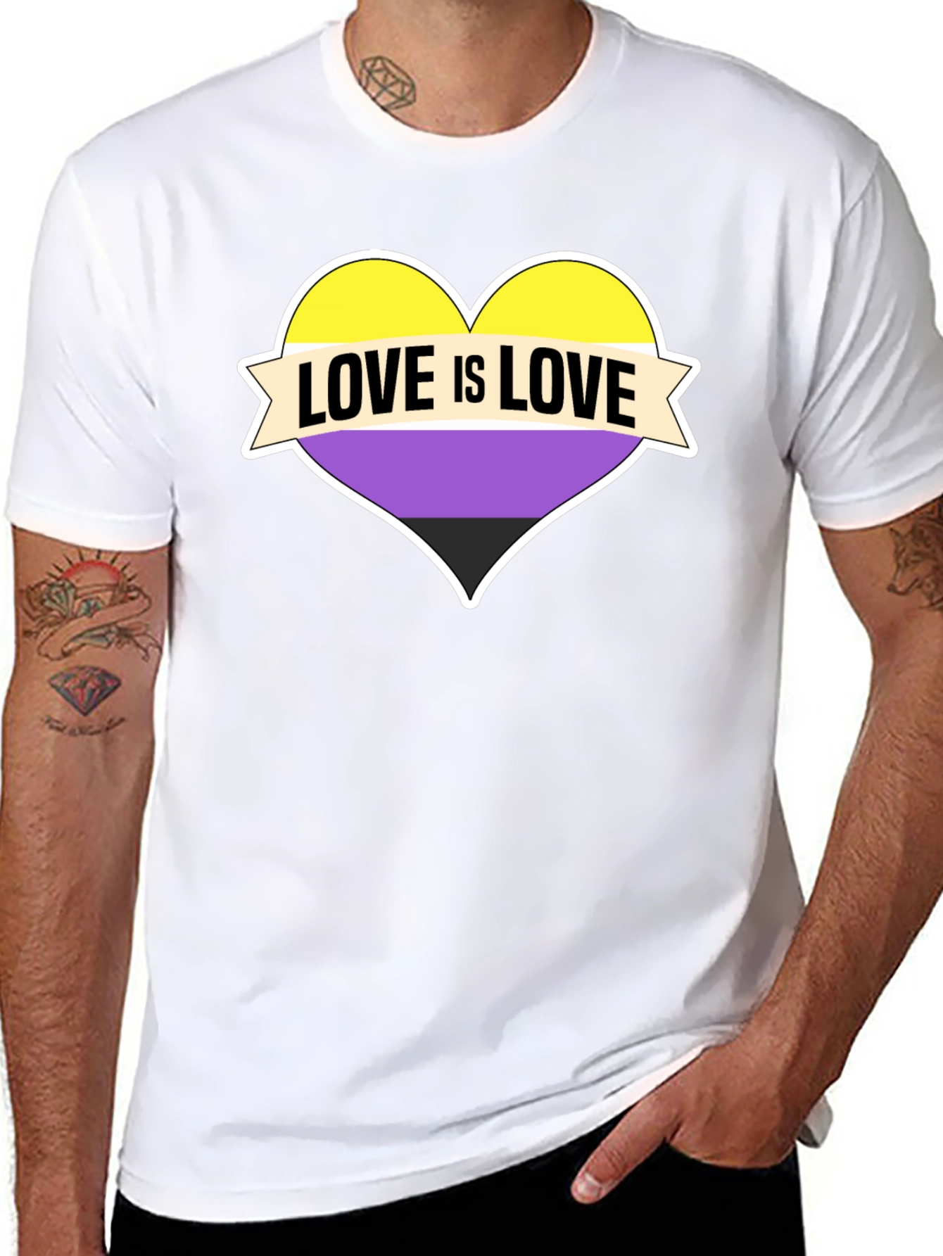 Love Is Love Nonbinary Pride T-Shirt