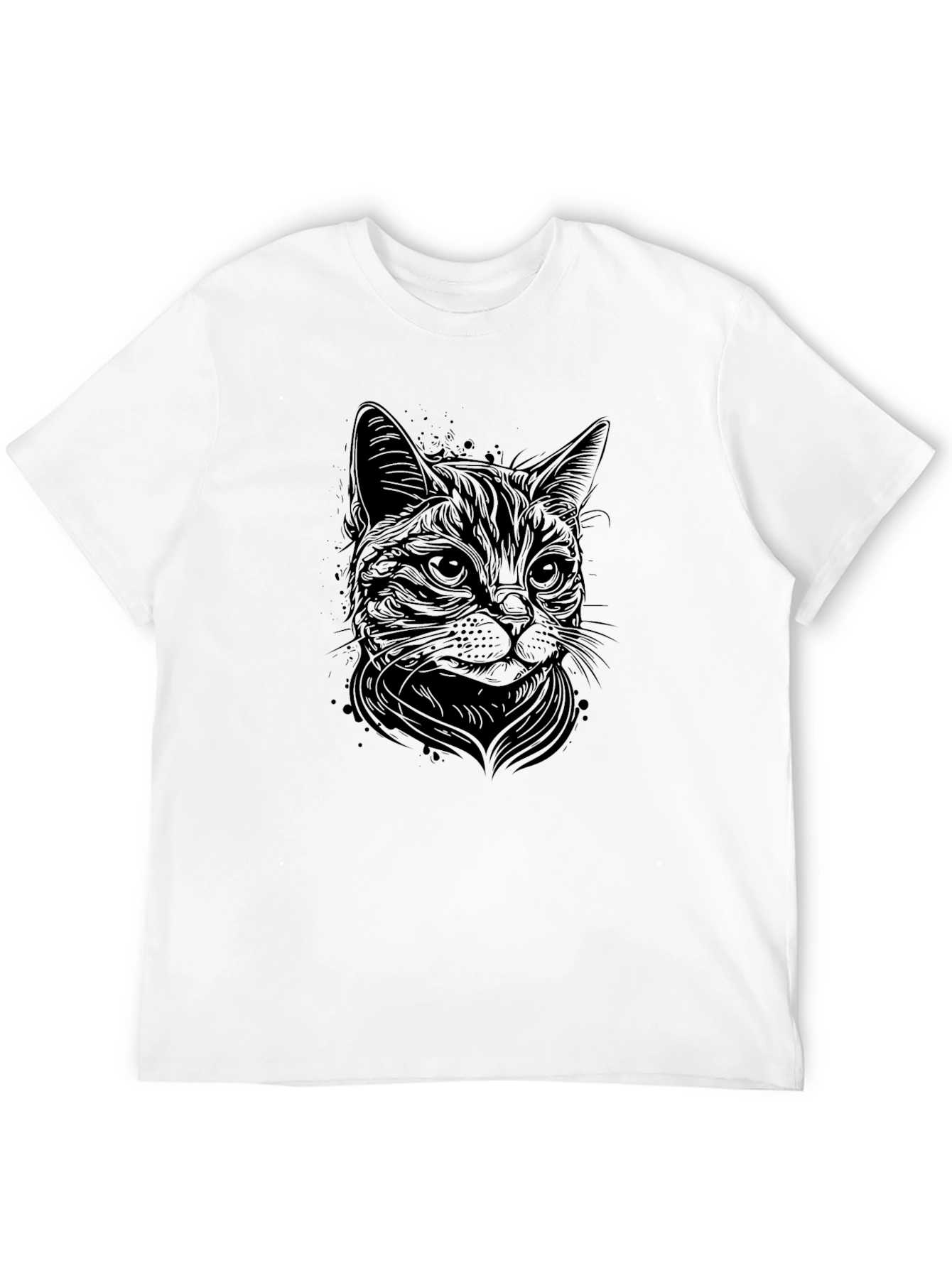 Black Cat Graphic T-Shirt - Mens Crew Neck