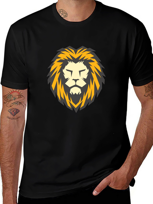 Lion Head Graphic Black T-Shirt