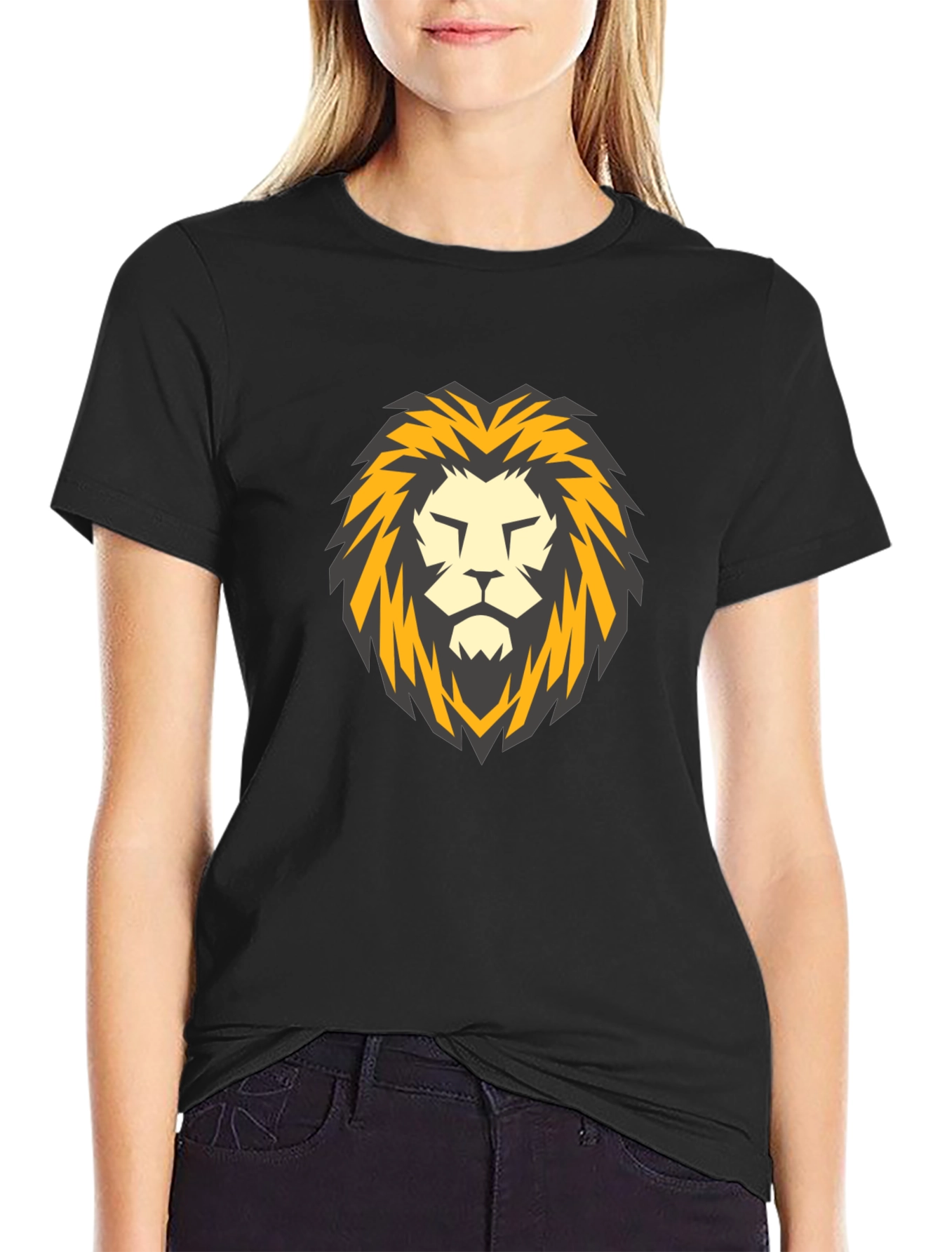 Lion Head Graphic Black T-Shirt