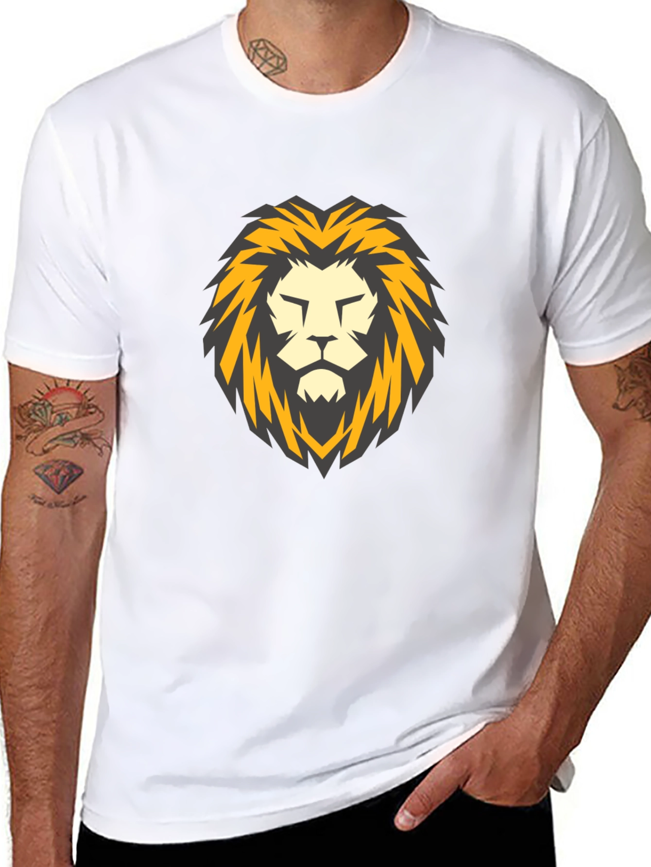 Lion Head Graphic Black T-Shirt