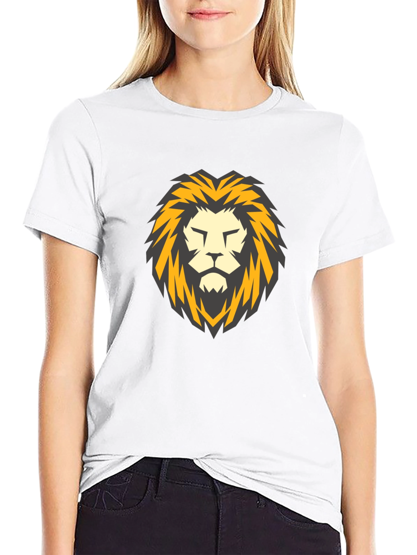 Lion Head Graphic Black T-Shirt