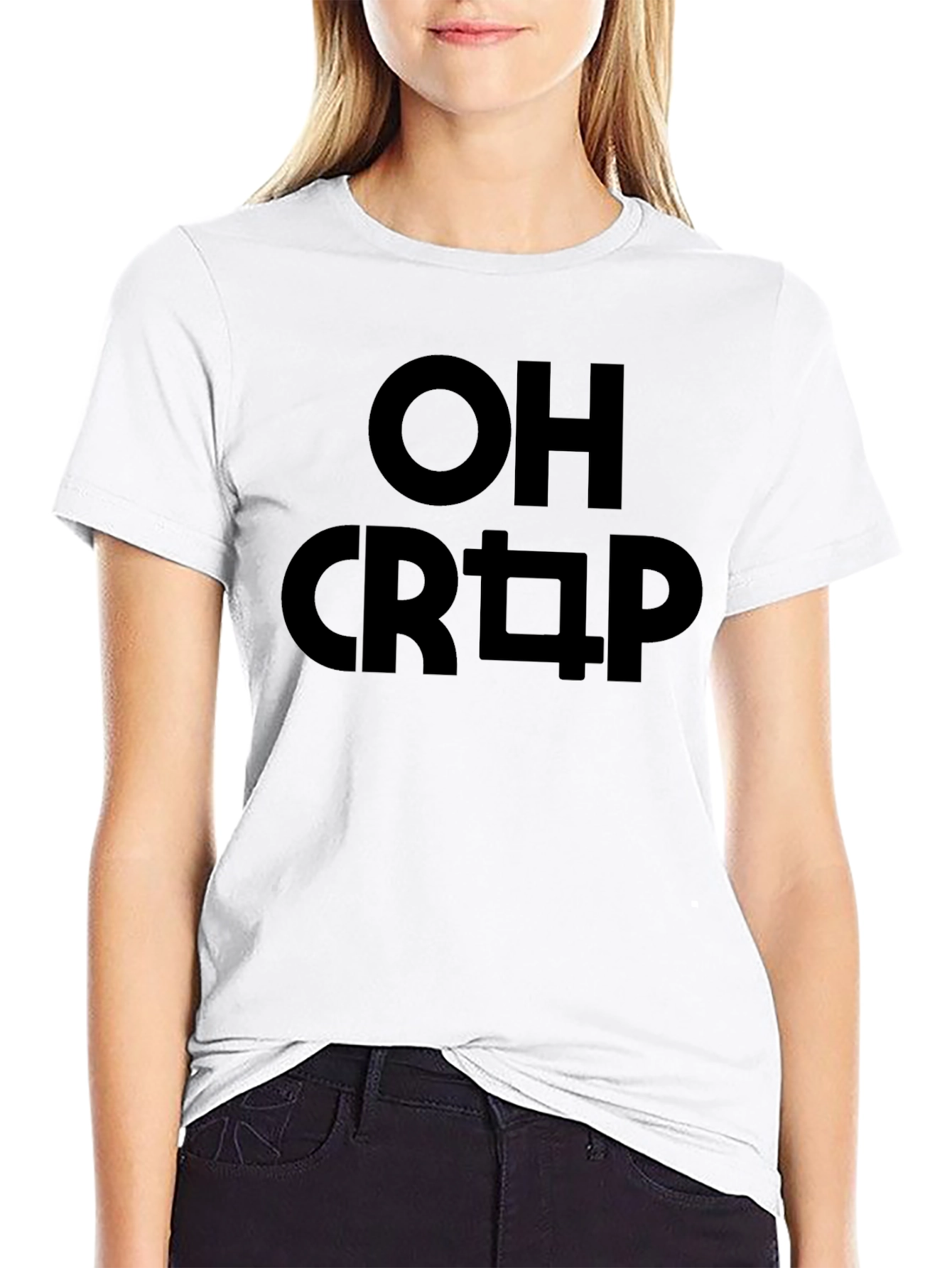 OH CRAP Funny Graphic Tee - Black Cotton T-Shirt