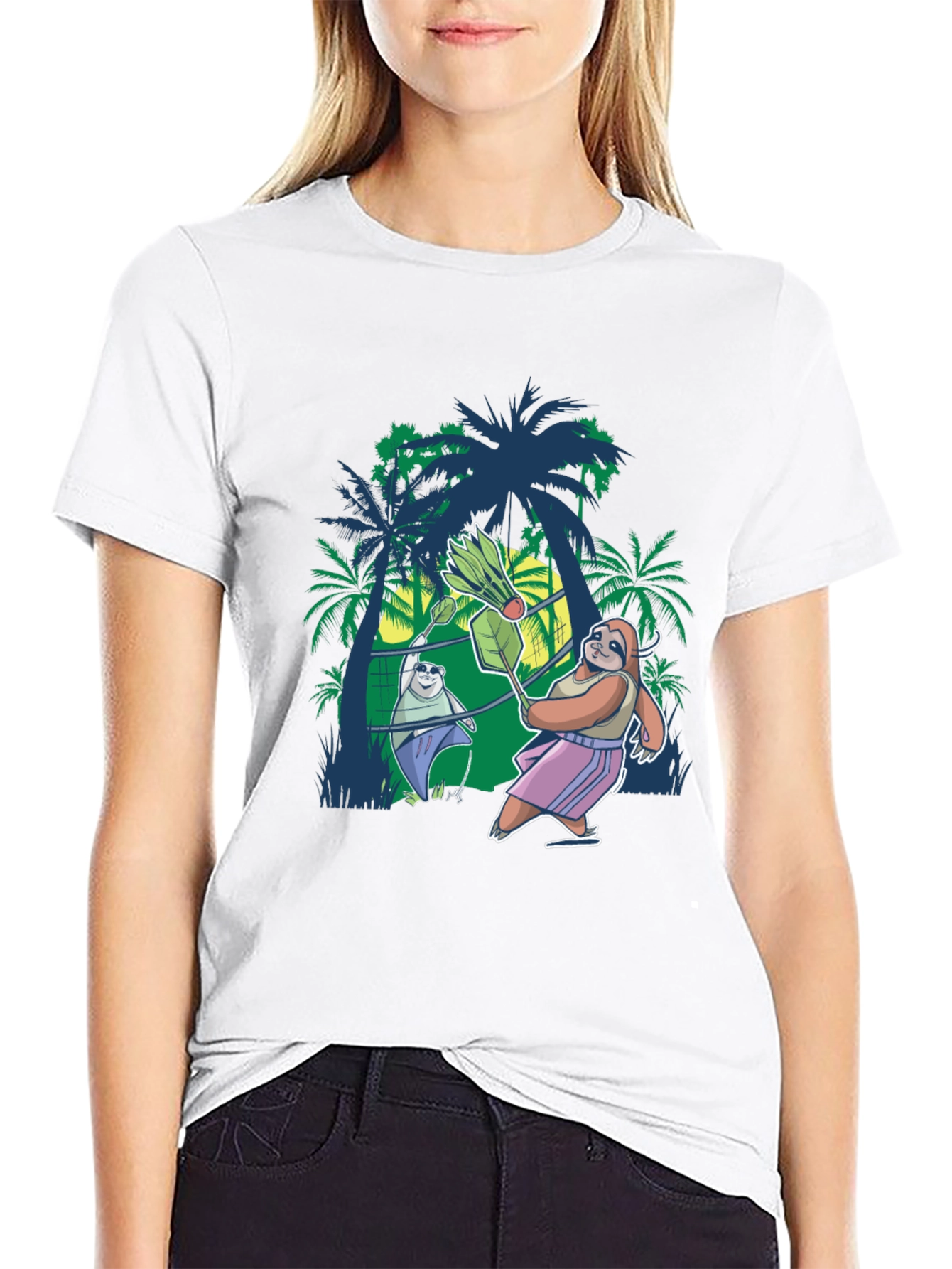 Sloth Badminton T-Shirt