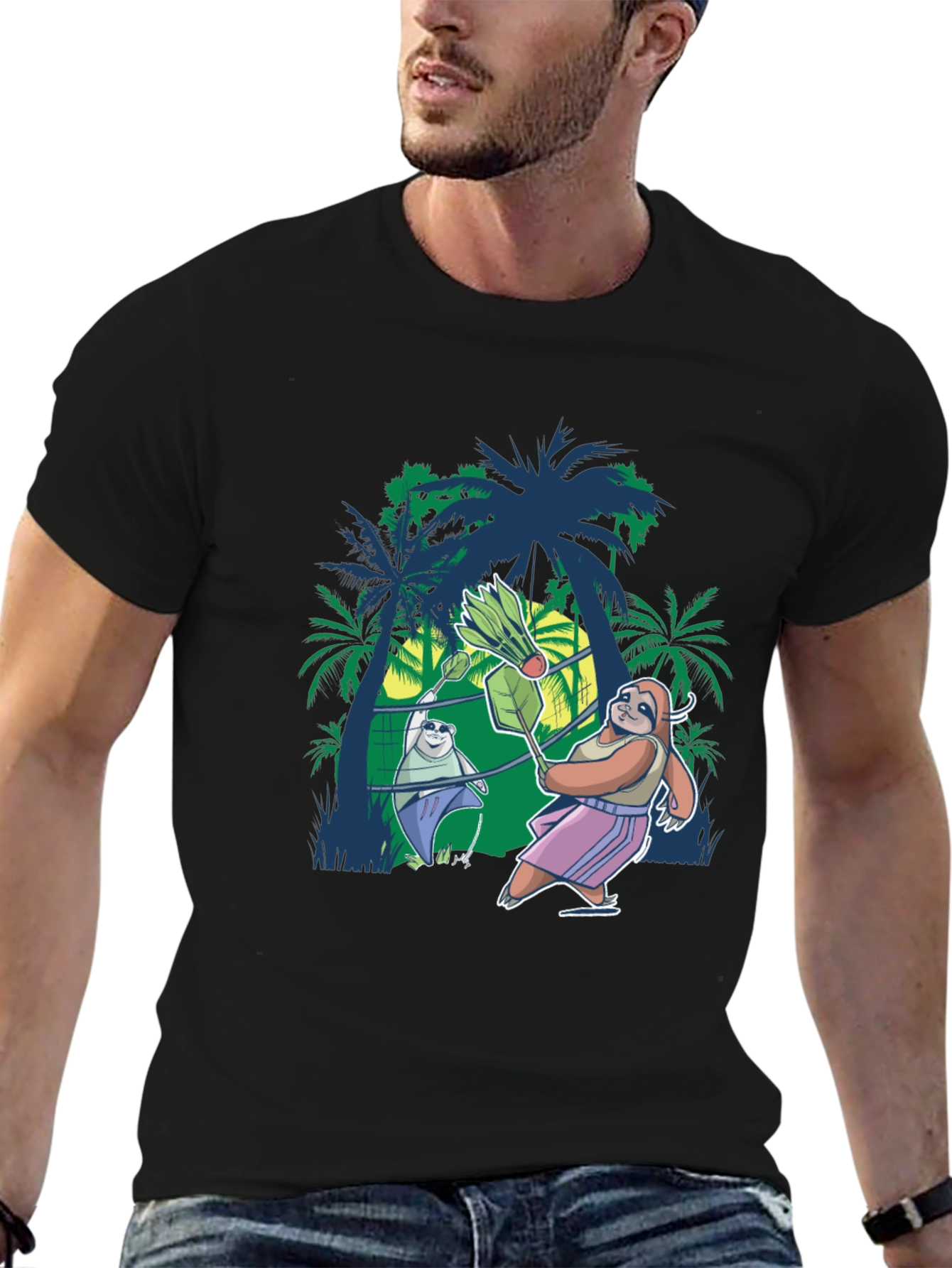Sloth Badminton T-Shirt