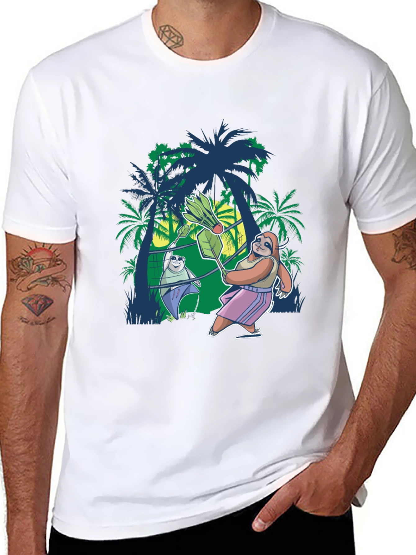 Sloth Badminton T-Shirt