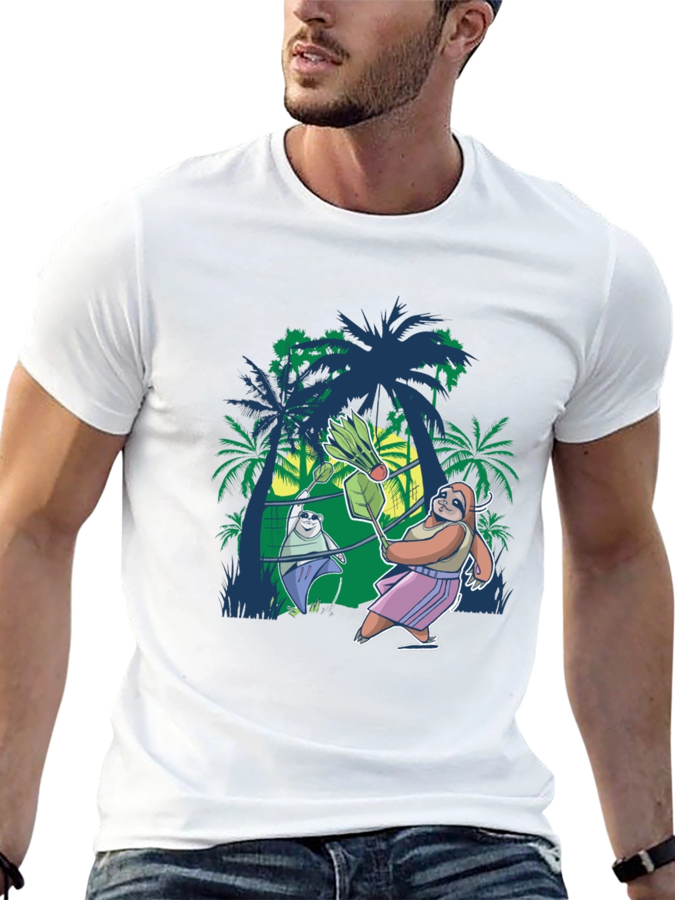 Sloth Badminton T-Shirt