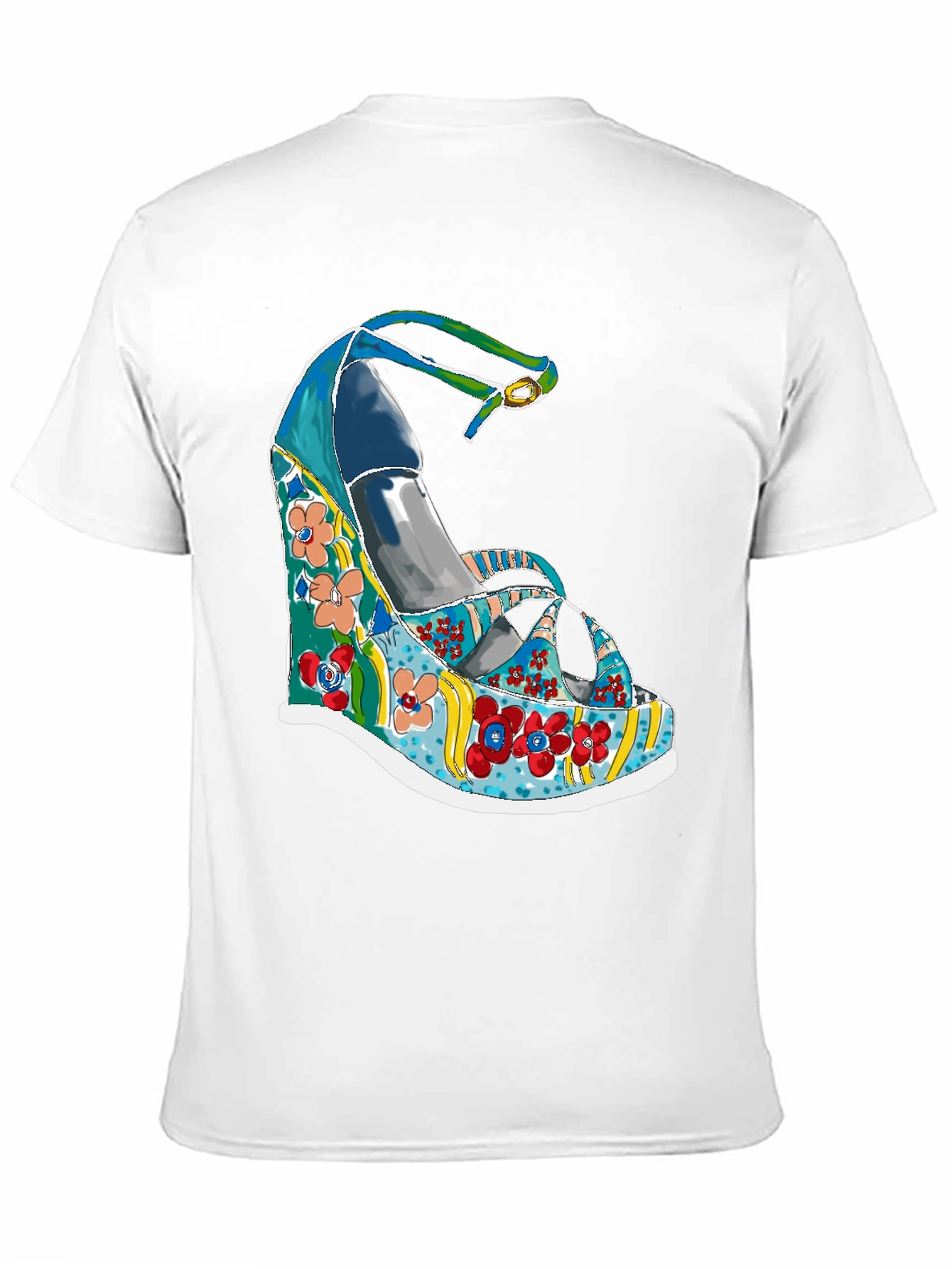 Funky Floral Wedge Heel T-Shirt