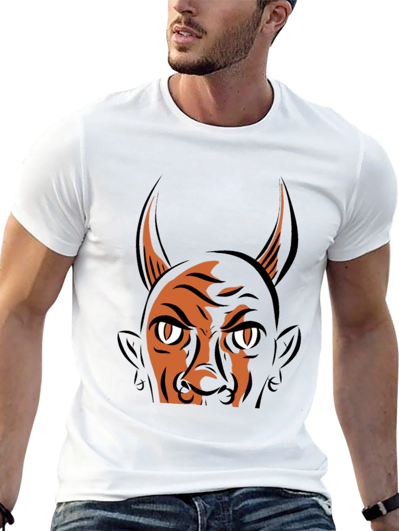 Devil Graphic Print T-Shirt - Halloween Ready