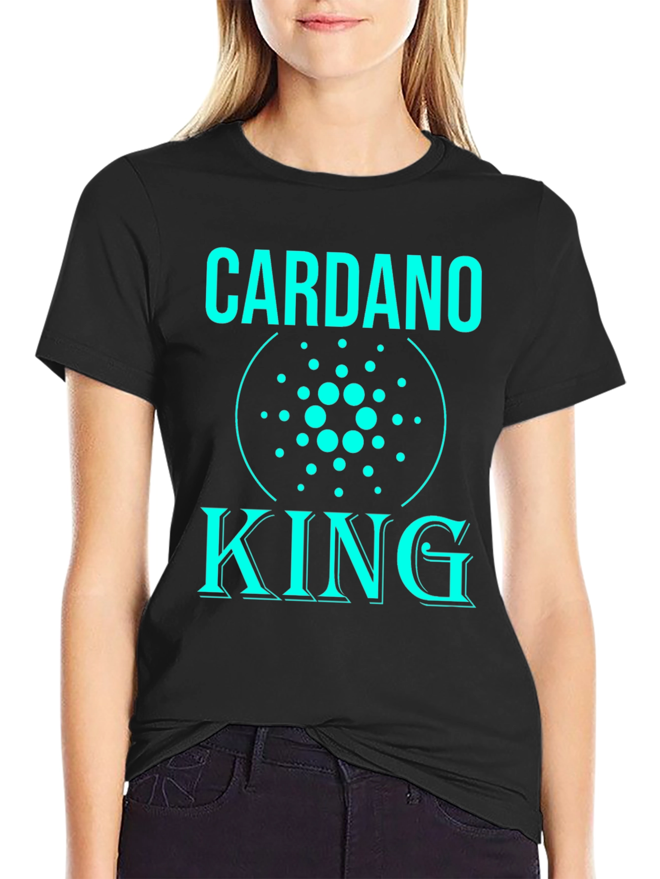 Cardano King Black T-Shirt - Crypto Fan Apparel