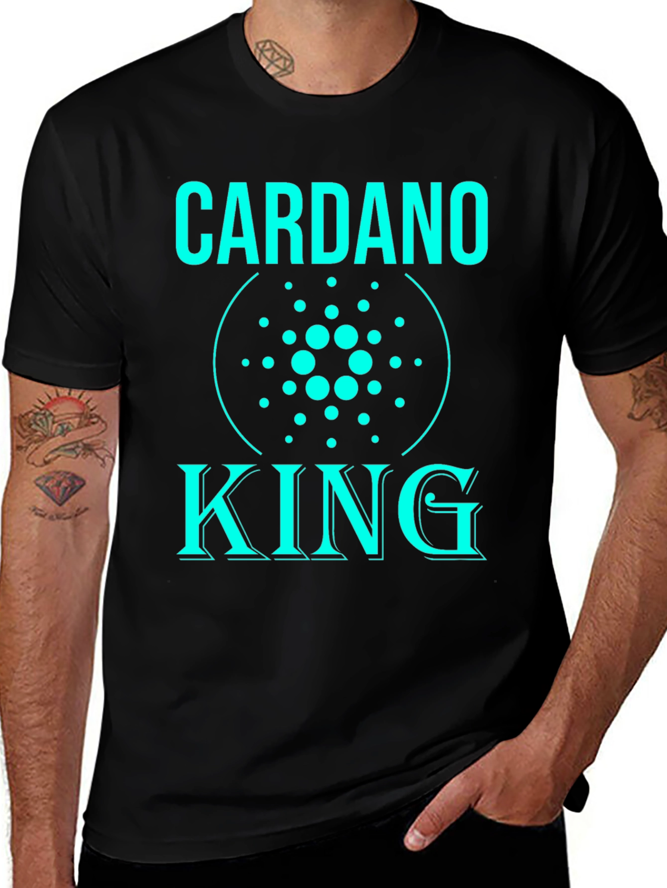 Cardano King Black T-Shirt - Crypto Fan Apparel