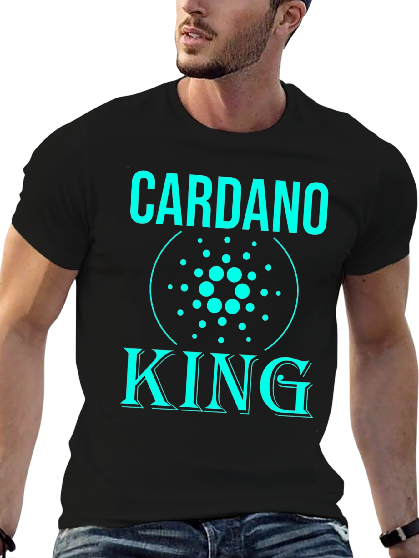Cardano King Black T-Shirt - Crypto Fan Apparel