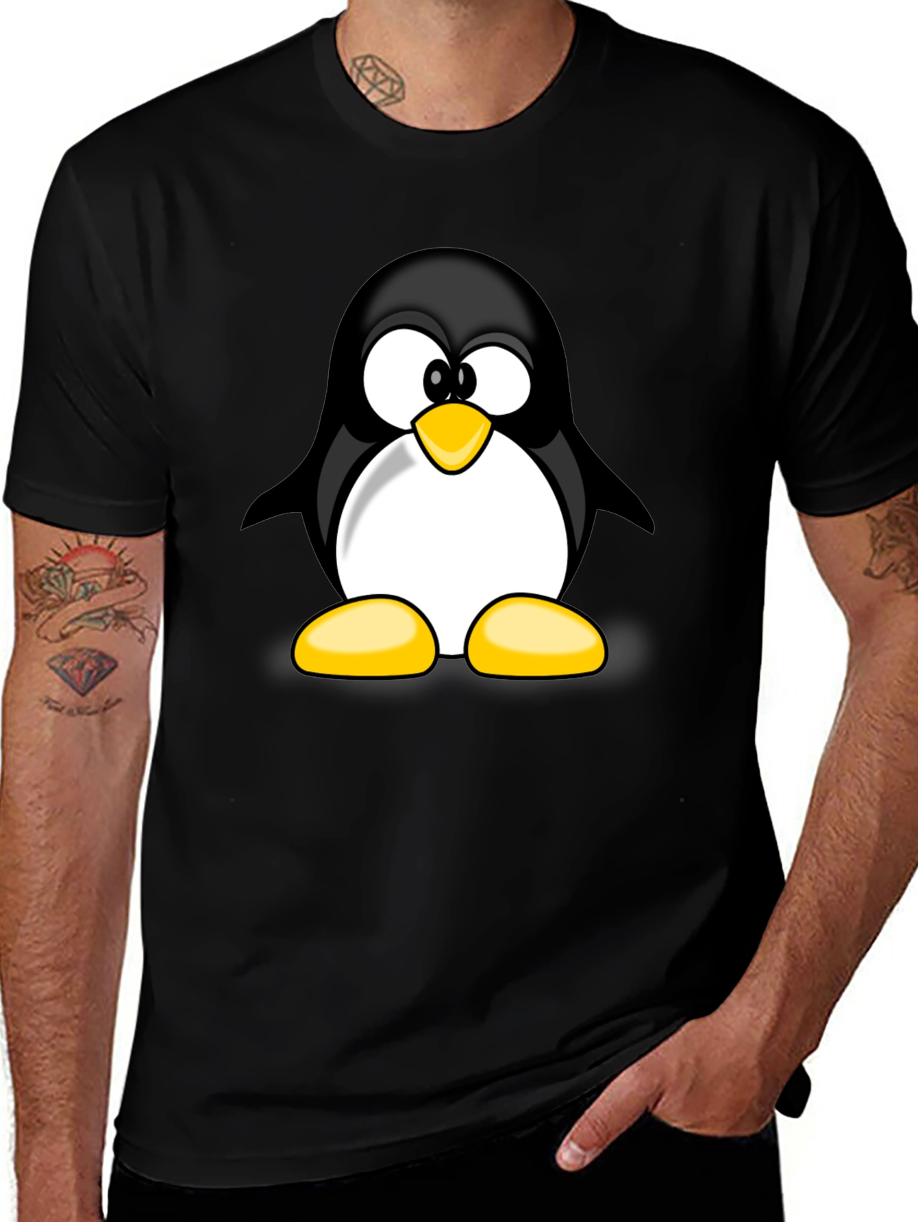Penguin Graphic T-Shirt - Black Cotton Tee