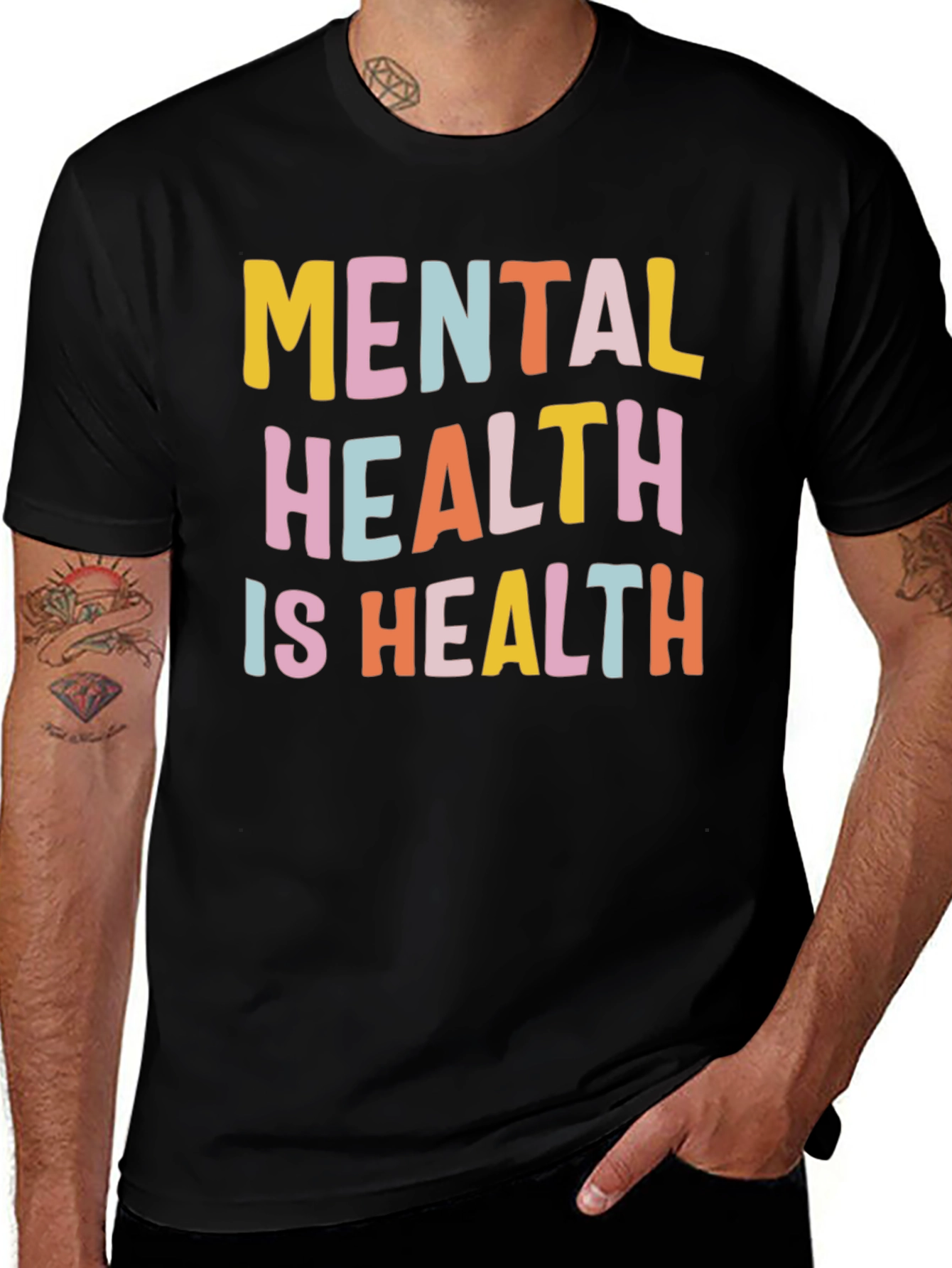 Mental Health Is Health Graphic Tee - Black