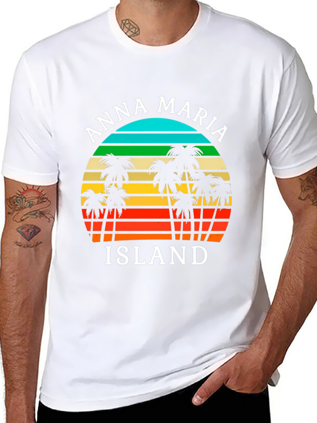 Anna Maria Island T-Shirt Retro Palm Tree Design