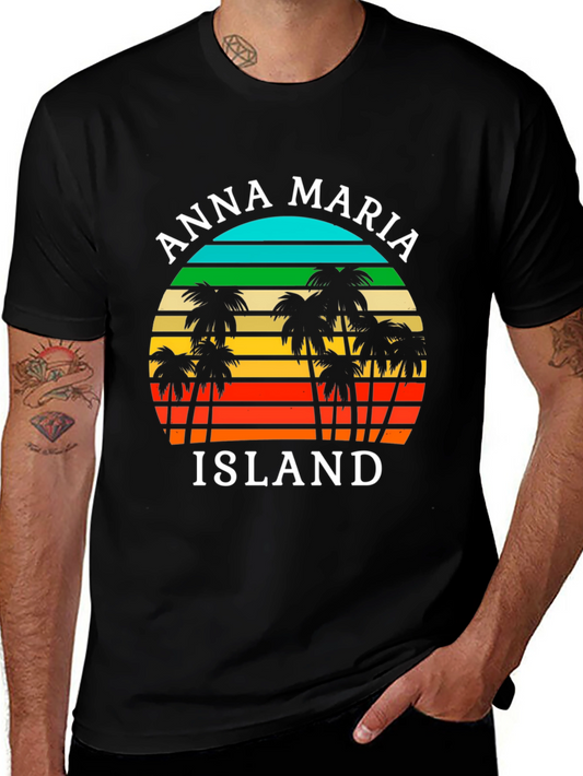Anna Maria Island T-Shirt Retro Palm Tree Design