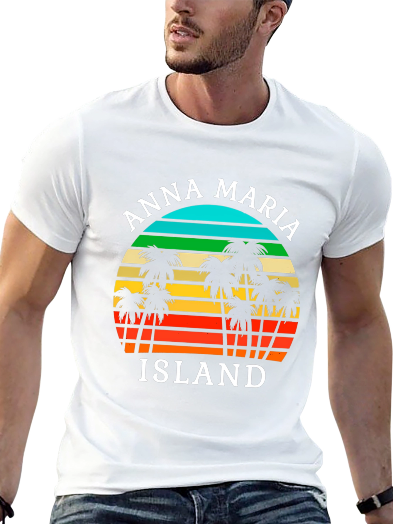 Anna Maria Island T-Shirt Retro Palm Tree Design