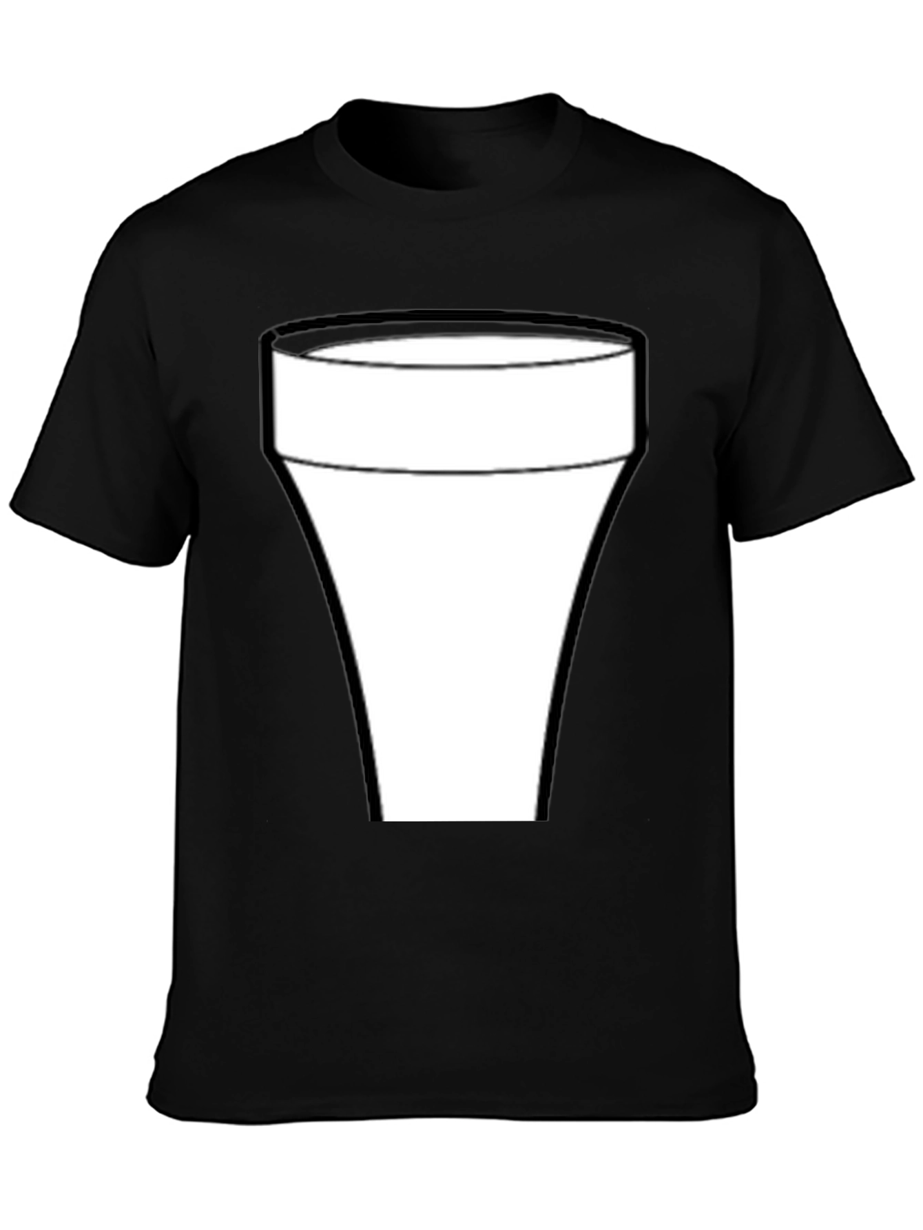 Cool Black T-Shirt with White Glass Graphic