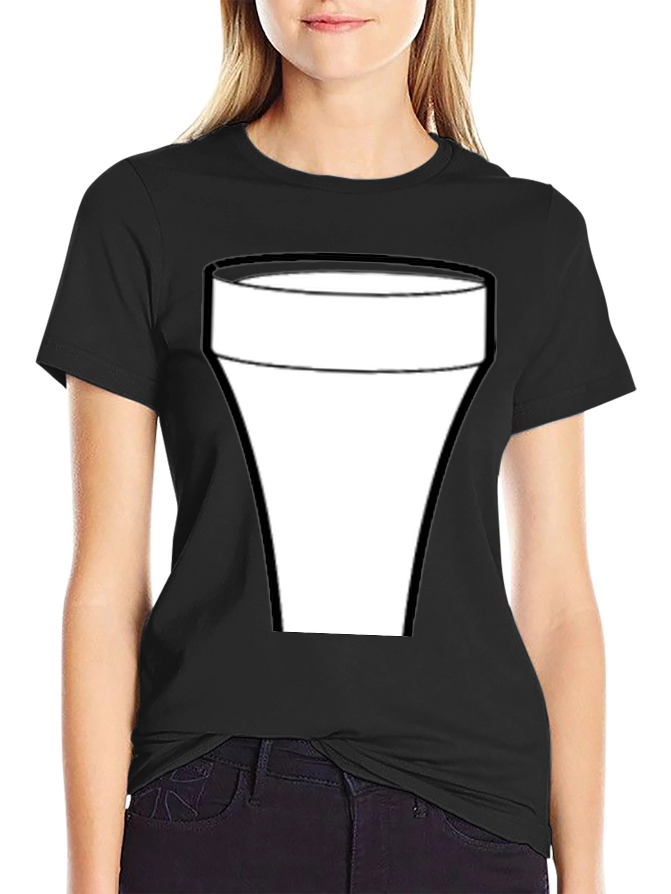 Cool Black T-Shirt with White Glass Graphic