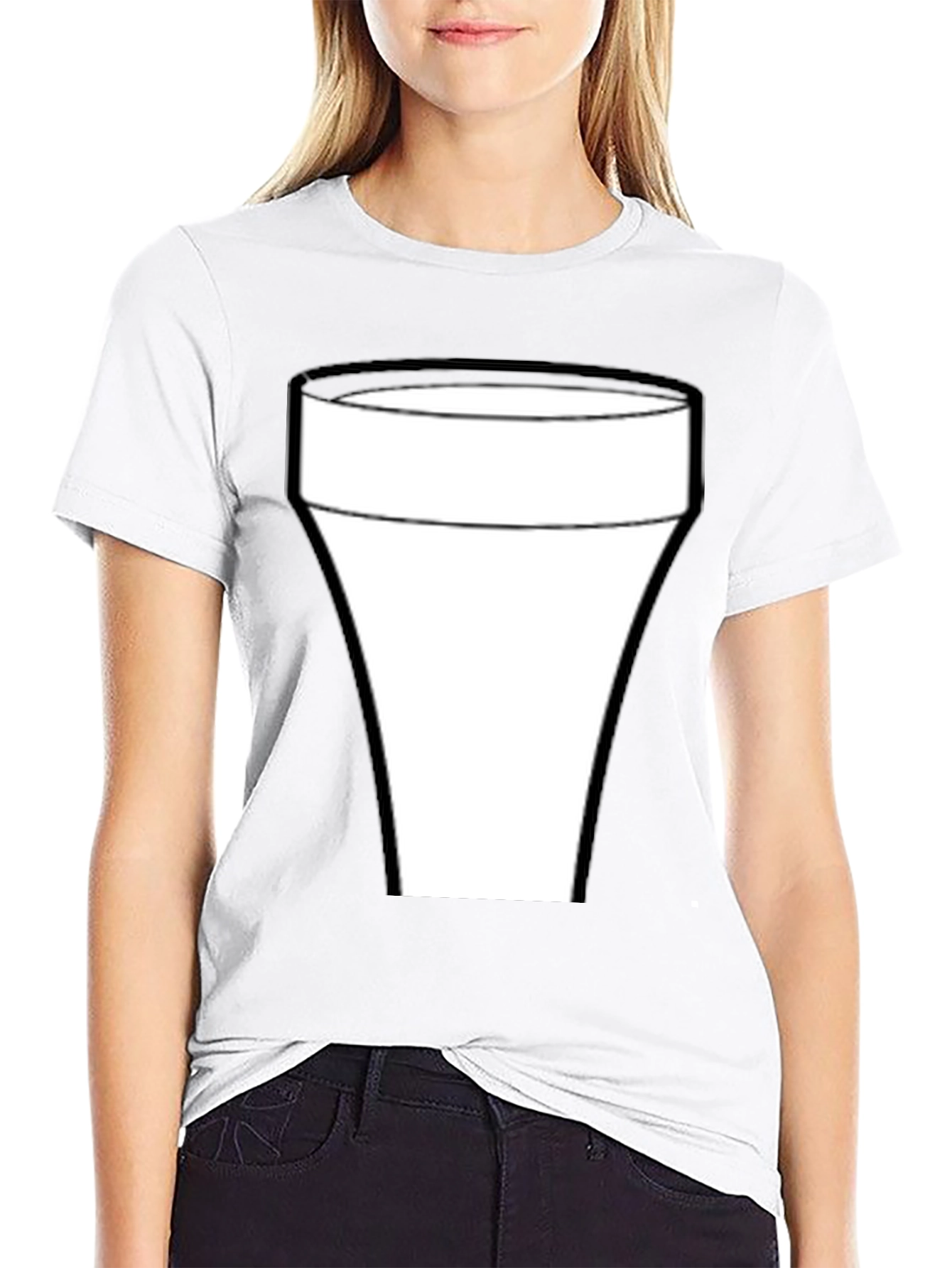Cool Black T-Shirt with White Glass Graphic