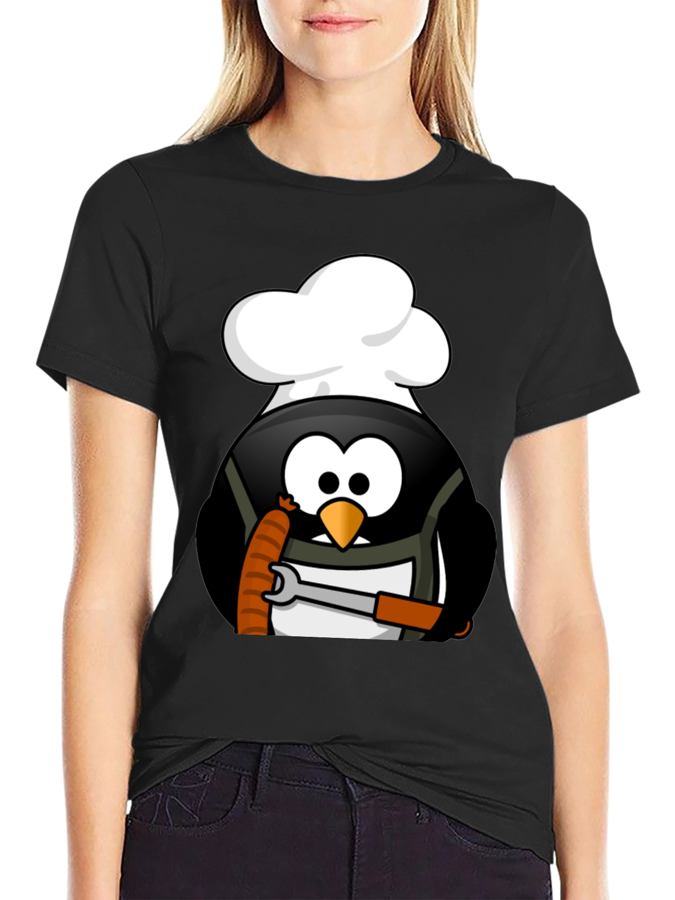 Chef Penguin Wrench T-Shirt - Black