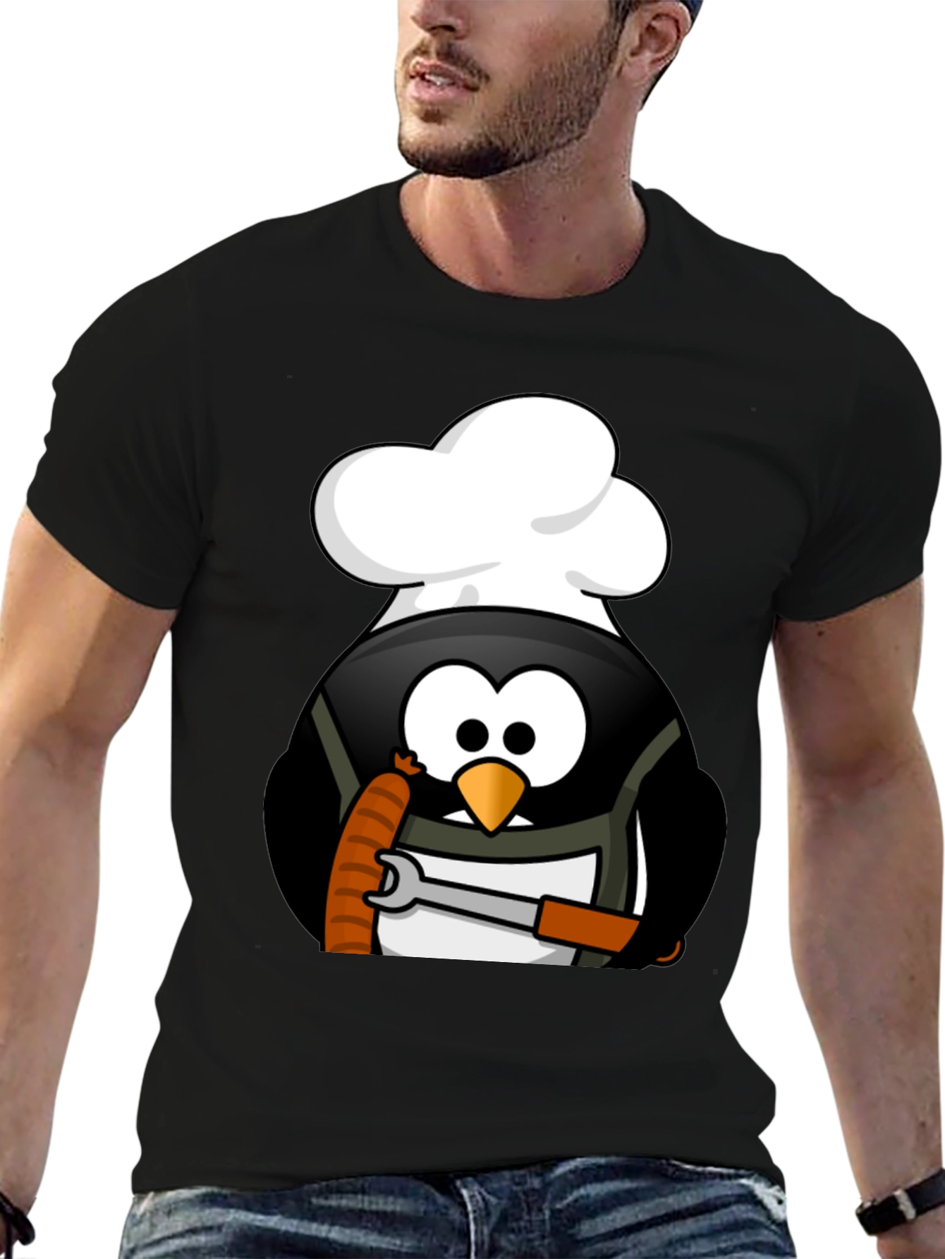 Chef Penguin Wrench T-Shirt - Black