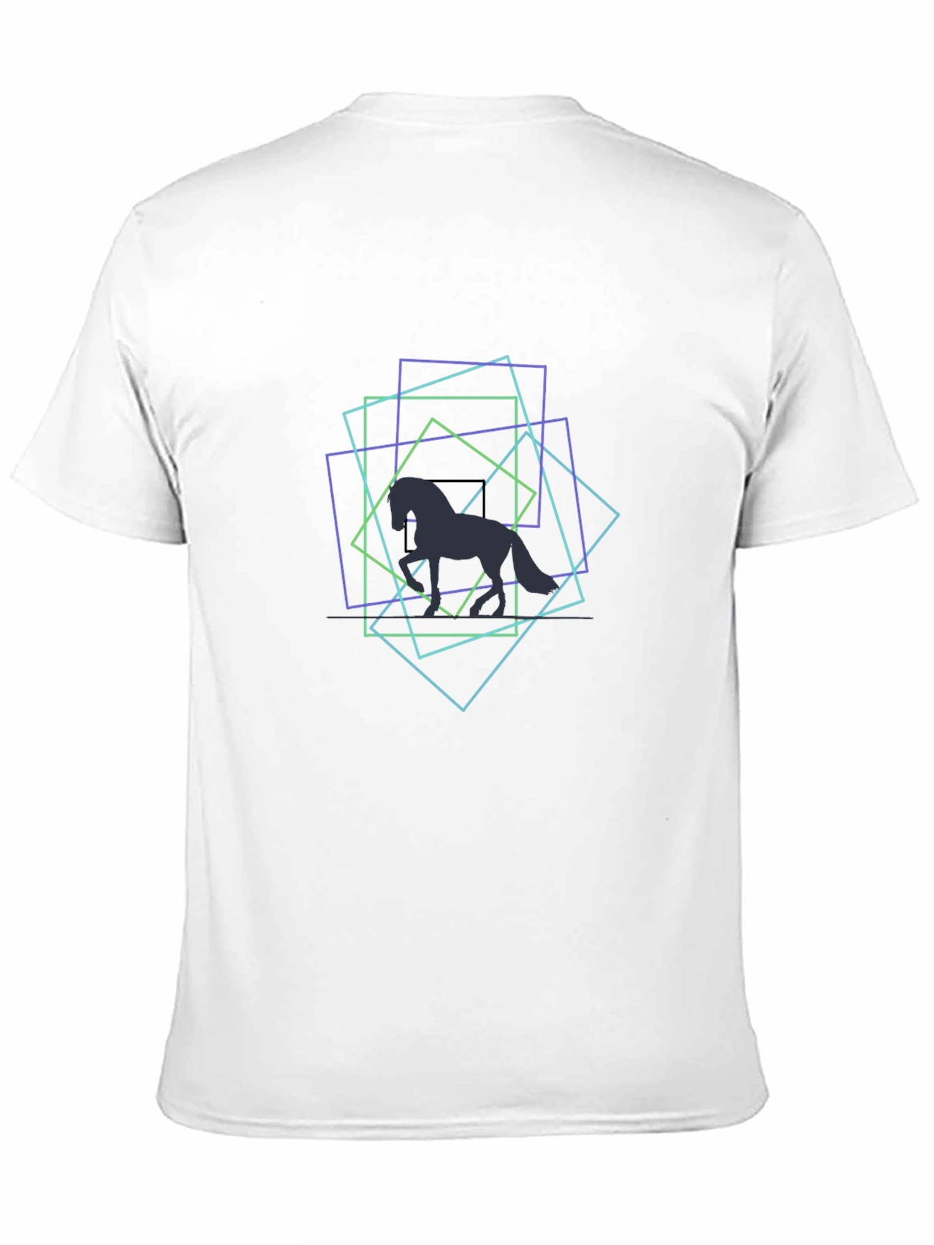 Geometric Horse Black T-Shirt