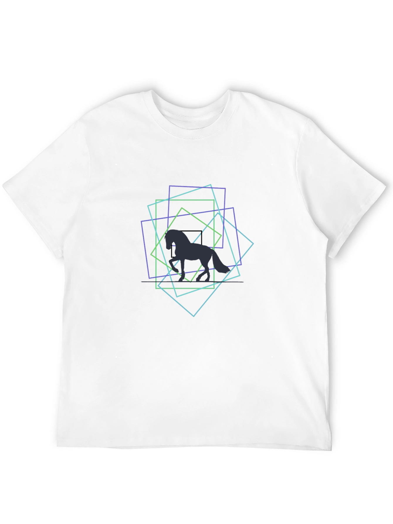Geometric Horse Black T-Shirt