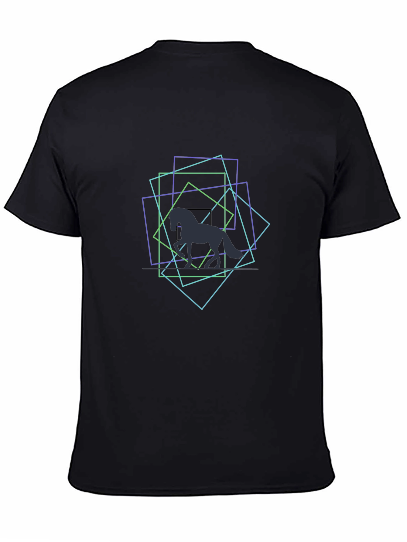 Geometric Horse Black T-Shirt