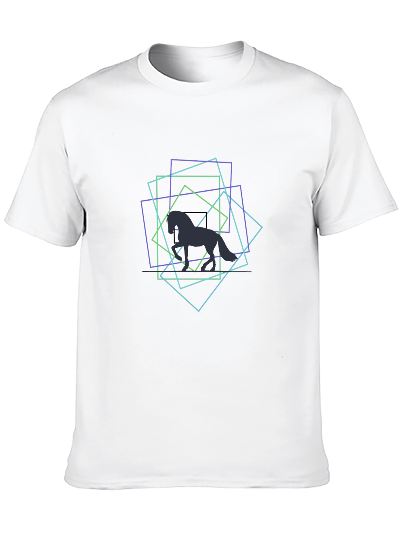 Geometric Horse Black T-Shirt