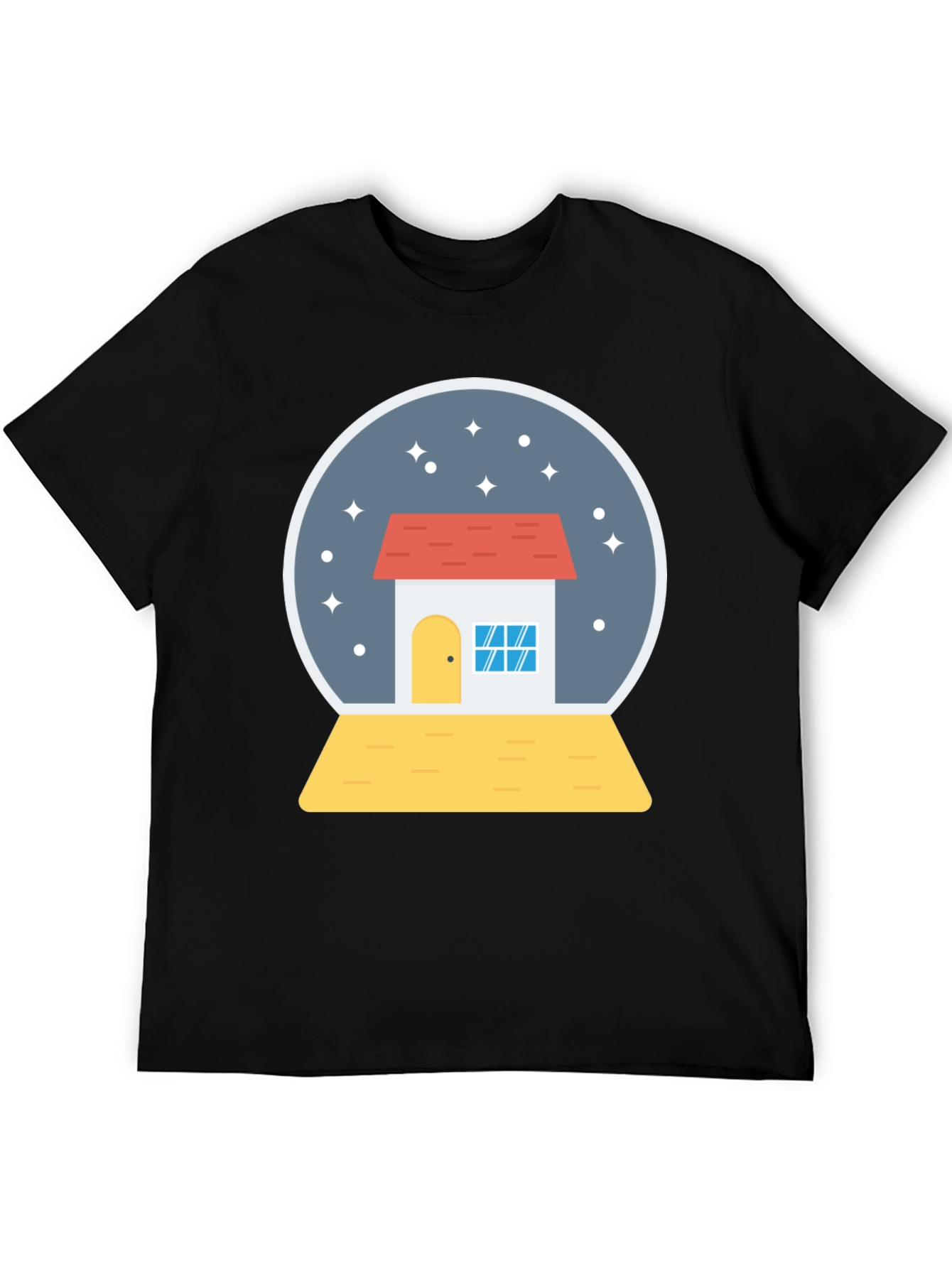 Snow Globe House Graphic Tee - Black