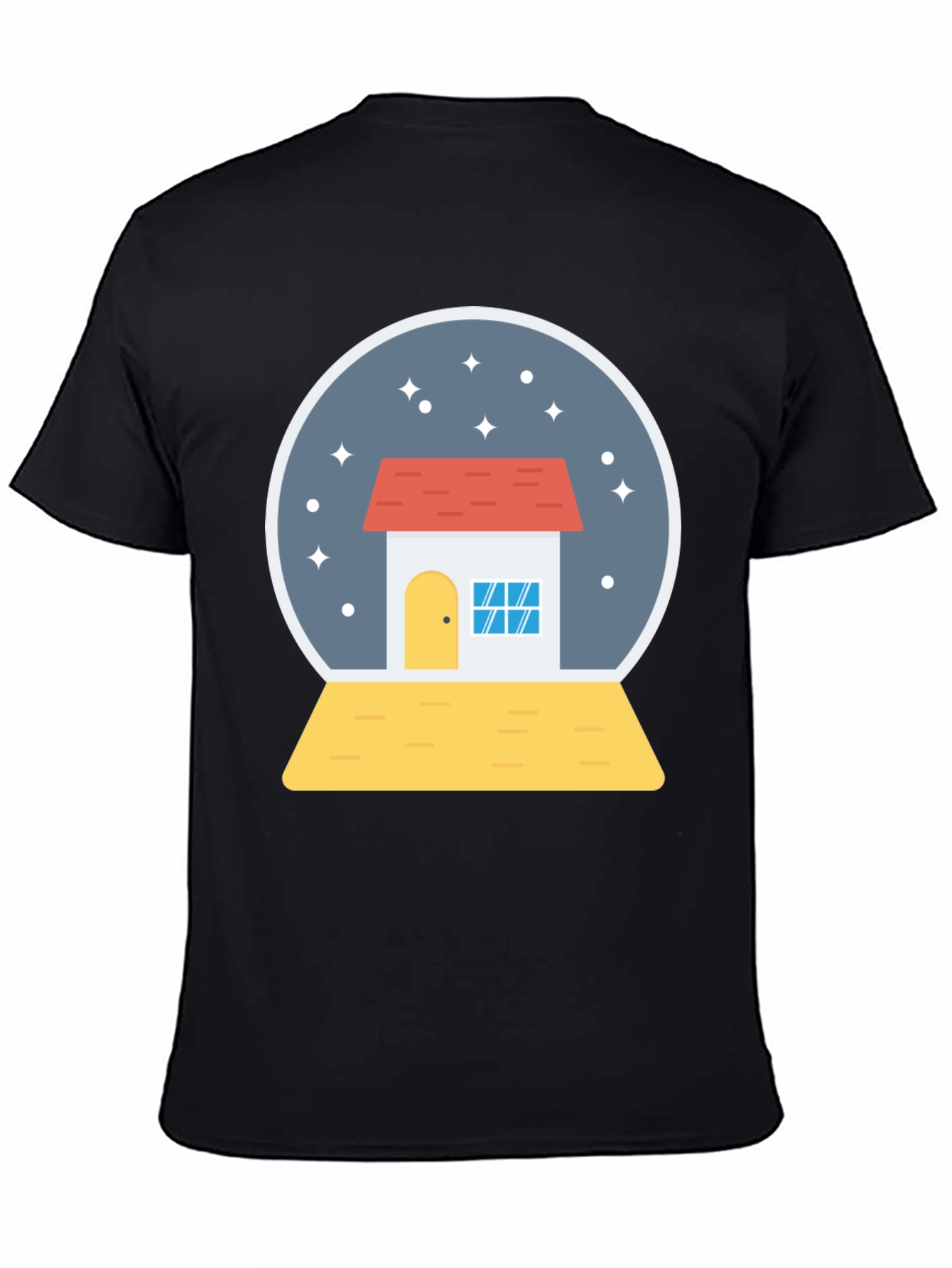Snow Globe House Graphic Tee - Black