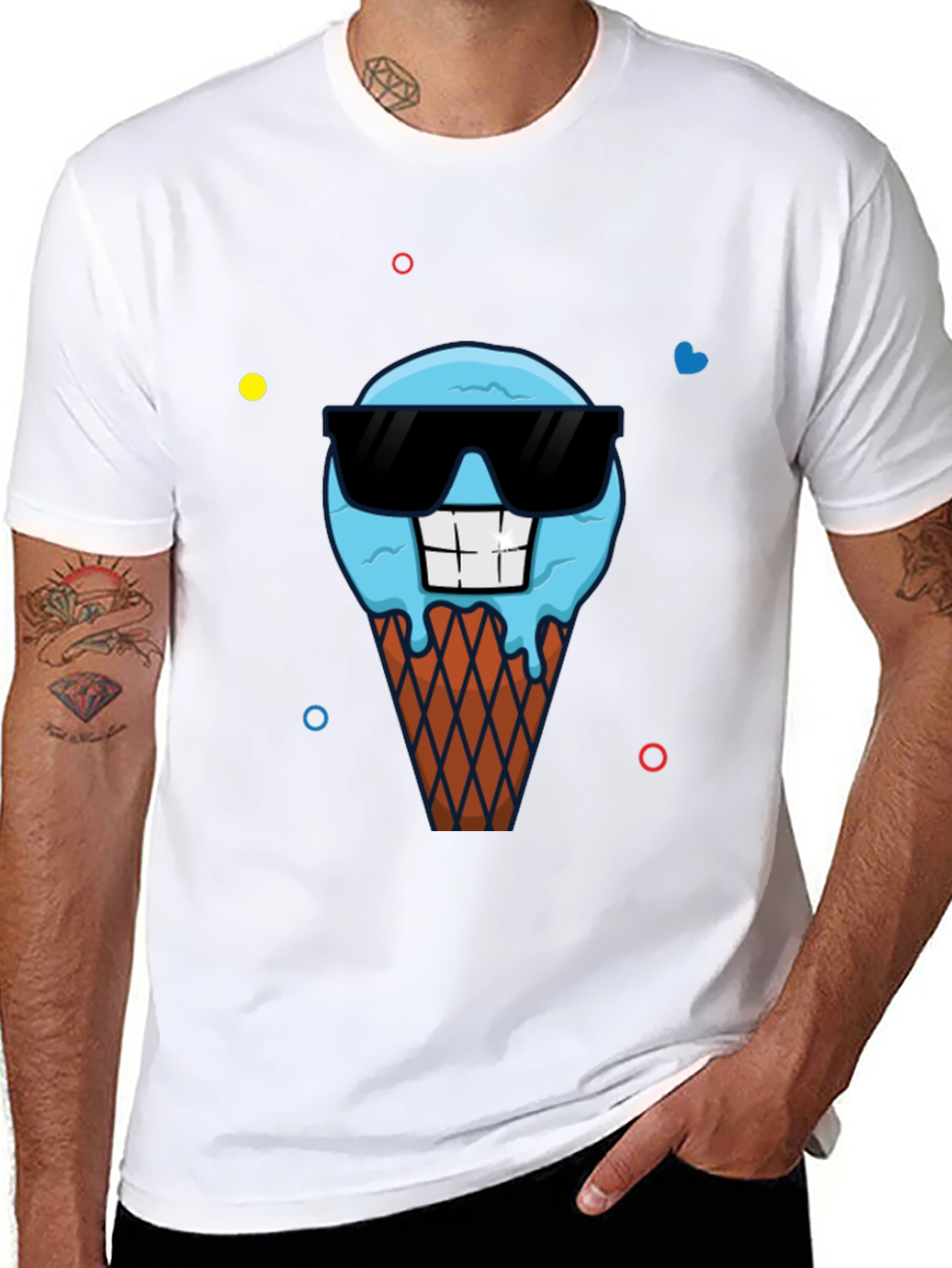 Cool Ice Cream Cone Graphic T-Shirt