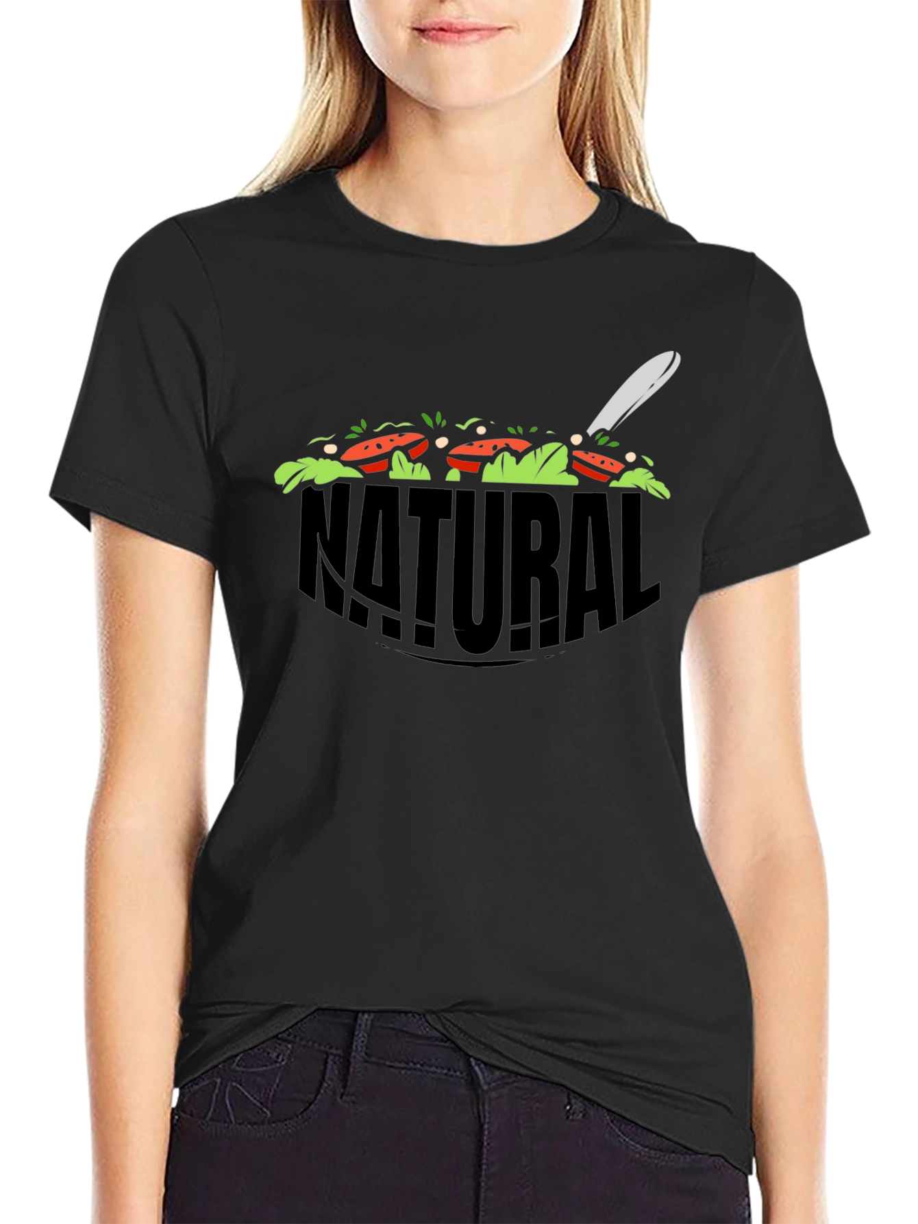 Natural Salad Graphic T-Shirt - Black