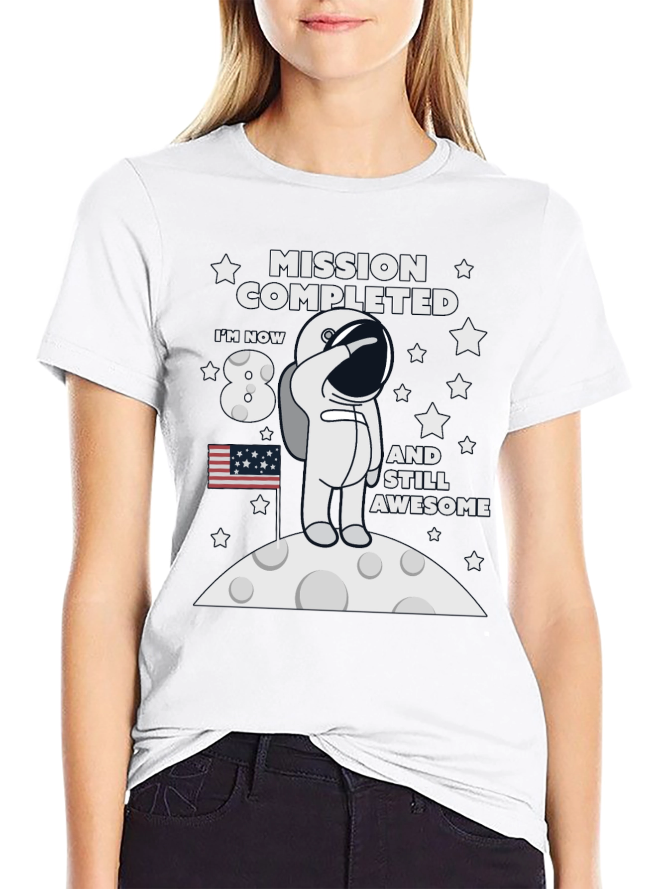 Mission Completed 8th Birthday Astronaut T-Shirt