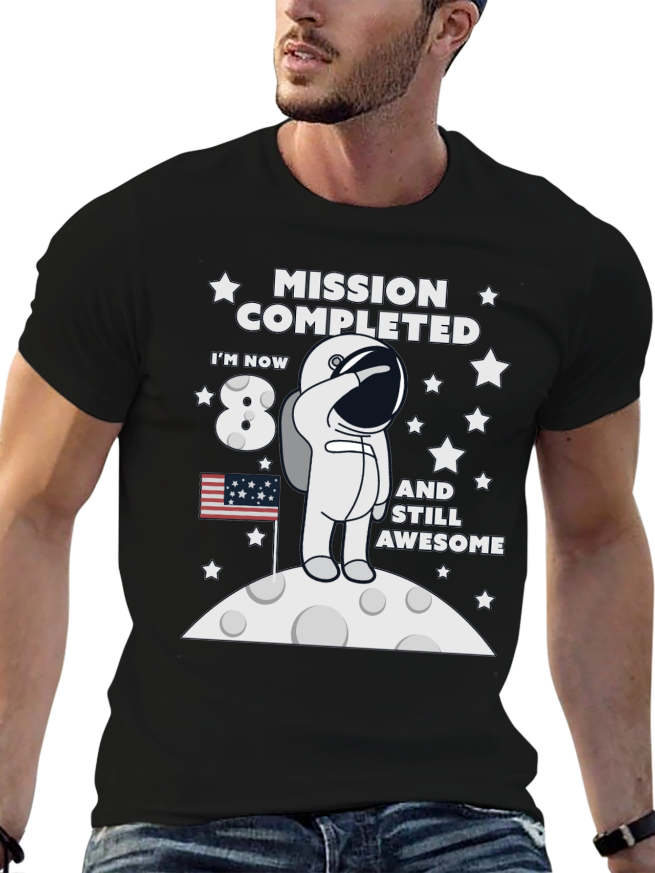 Mission Completed 8th Birthday Astronaut T-Shirt