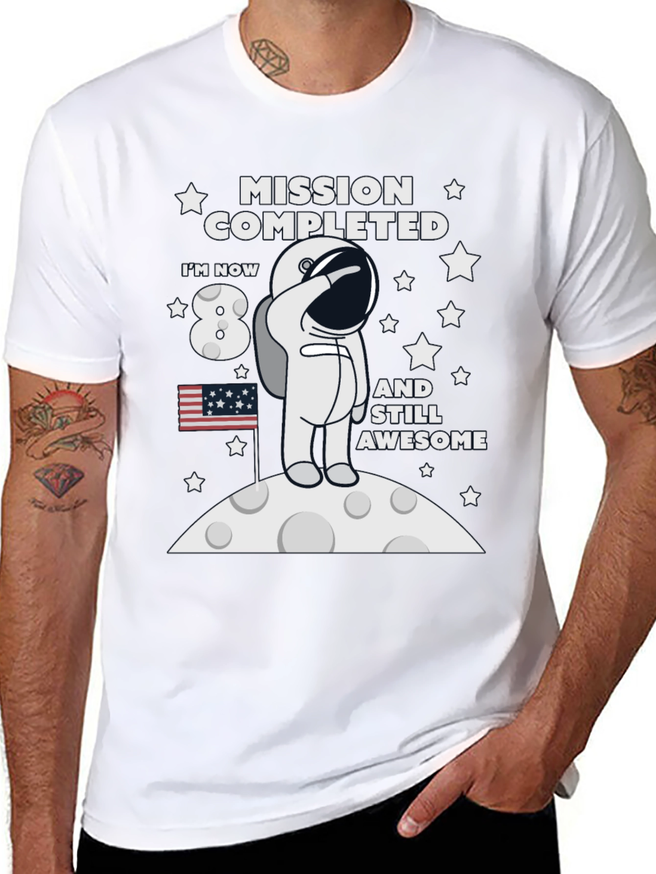 Mission Completed 8th Birthday Astronaut T-Shirt