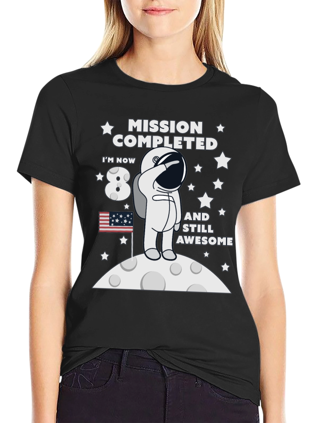 Mission Completed 8th Birthday Astronaut T-Shirt