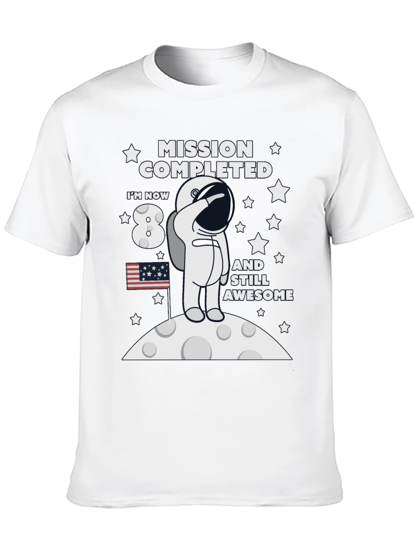Mission Completed 8th Birthday Astronaut T-Shirt