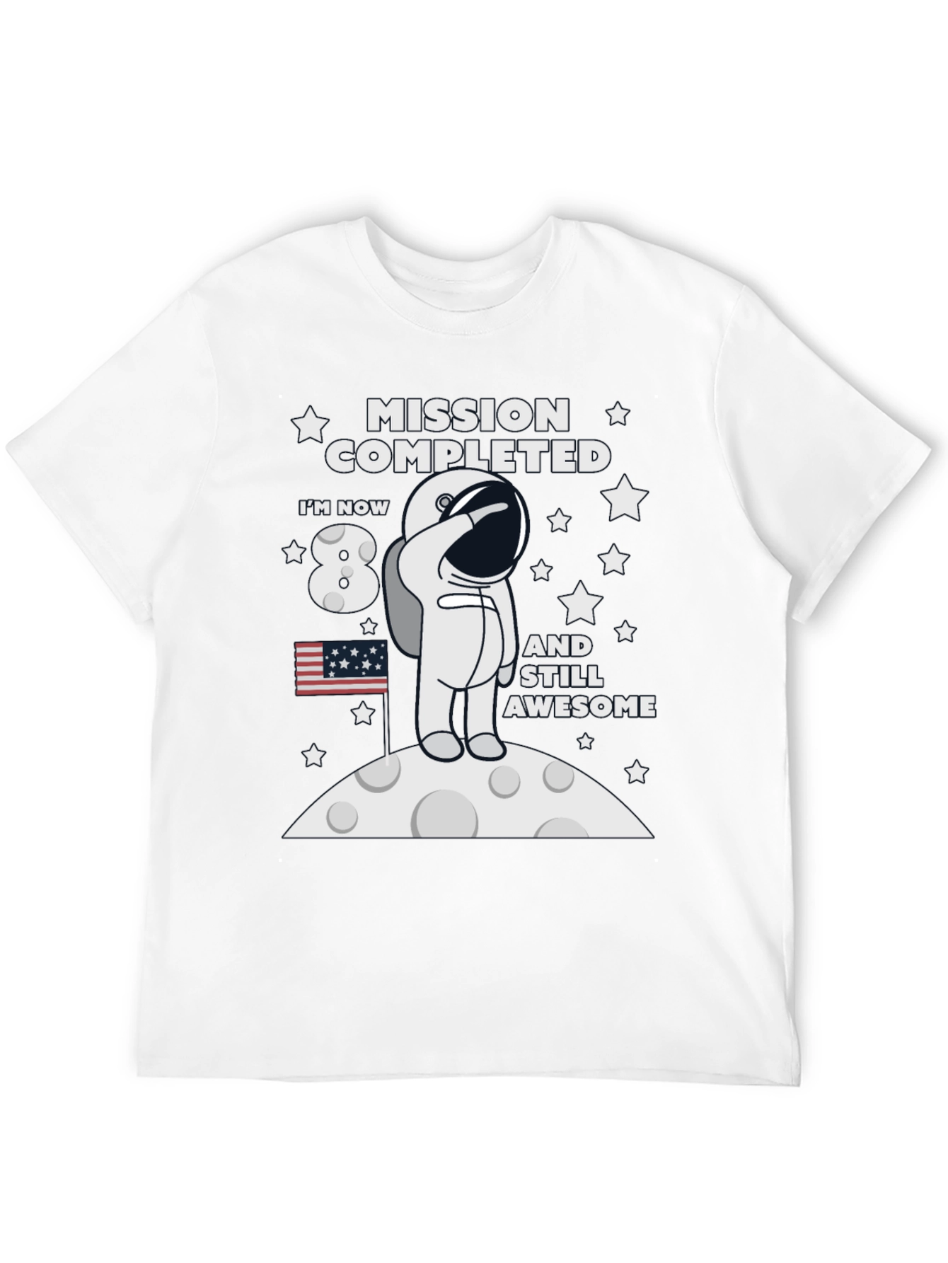 Mission Completed 8th Birthday Astronaut T-Shirt