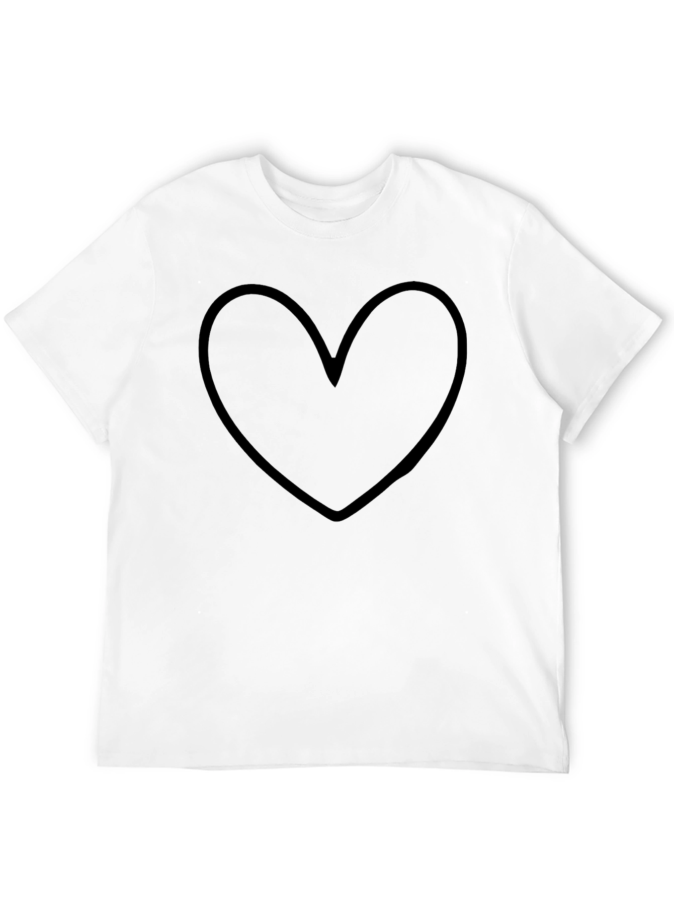 Heart Graphic Black Tee - Casual Style