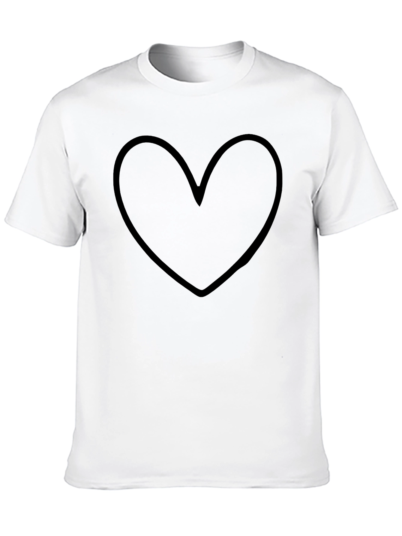 Heart Graphic Black Tee - Casual Style